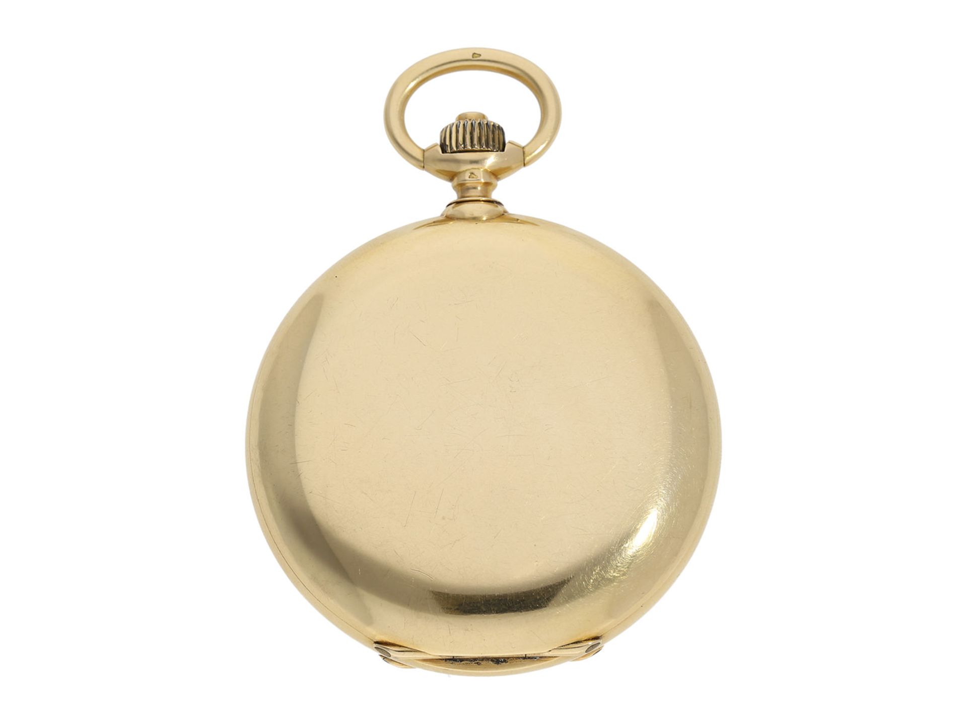 Pocket watch: especially large and heavy gold hunting case watch with chronometer escapement, Ulysse - Bild 8 aus 9