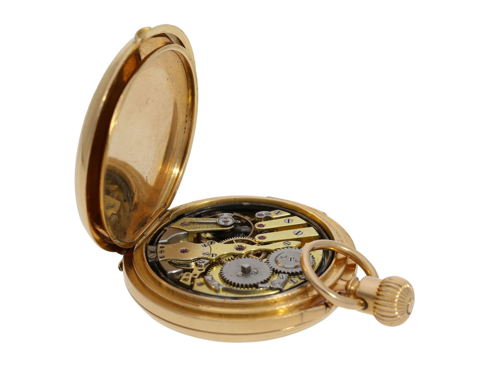 Pocket watch: rare fine lady's half hunting case repeater, Louis Audemars No. 11612, ca. 1880Ca. - Bild 5 aus 8