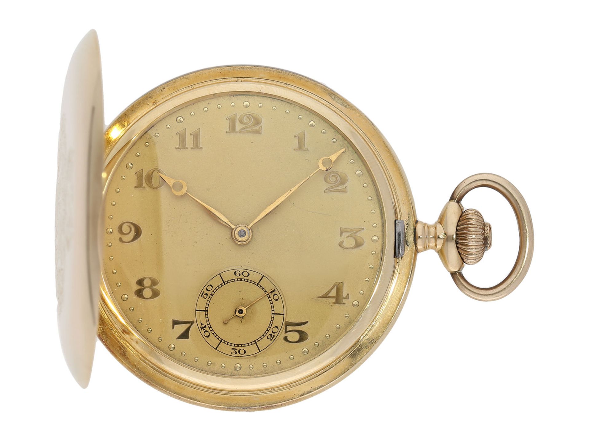 Pocket watch: historically interesting gold hunting case watch from the property of Kurt von