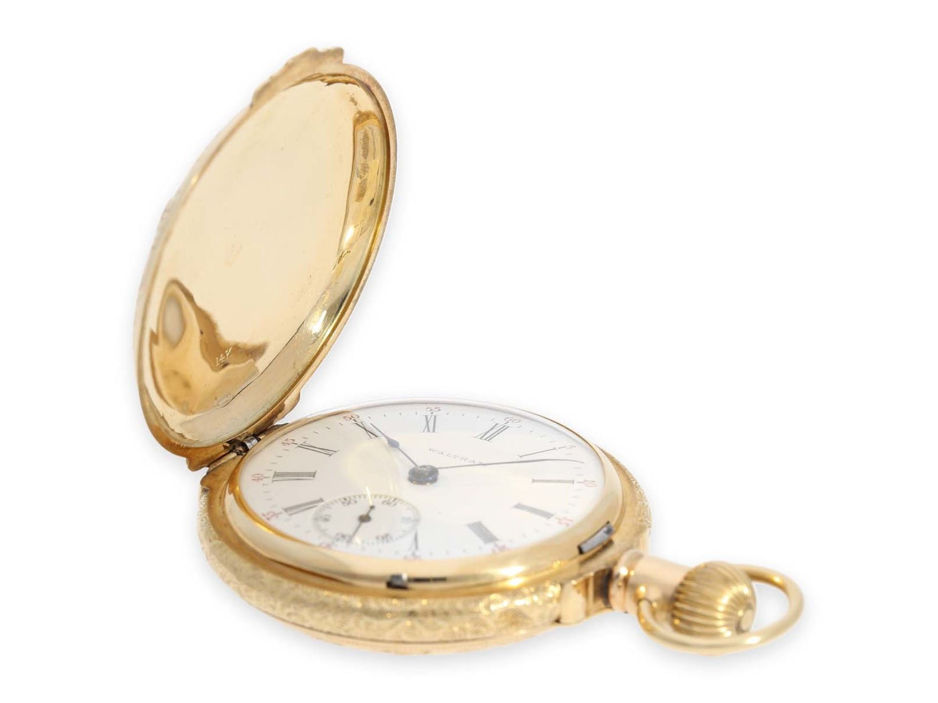 Pocket watch: heavy "Multicolour True Box Hinged" gold hunting case watch in fantastic quality and - Bild 3 aus 7