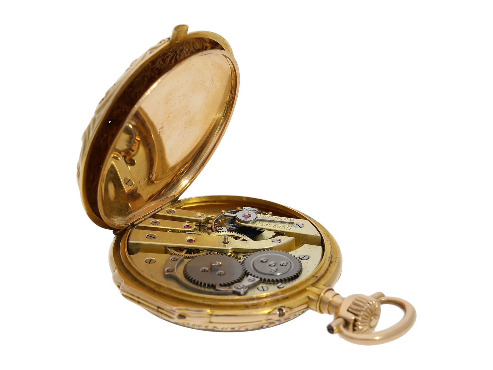 Pocket watch: high-quality Louis XV pocket watch with repousse case, very rare pocket watch, Chaudé, - Bild 7 aus 7