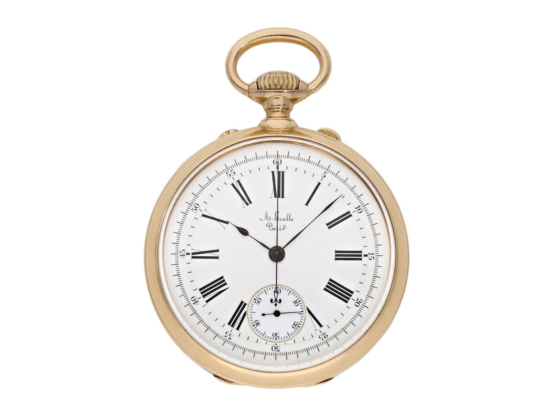 Pocket watch: exquisite, very fine French pocket chronometer of special quality, with chronograph,