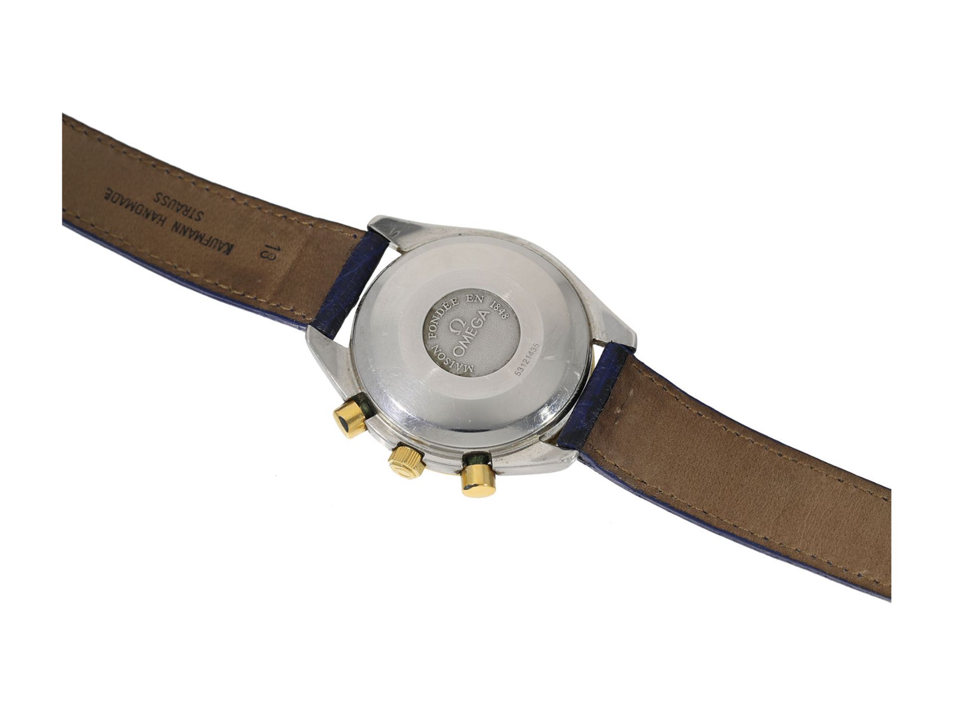 Wristwatch: rare vintage Omega chronograph with triple calendar and moon phase, Omega Speedmaster - Bild 4 aus 6