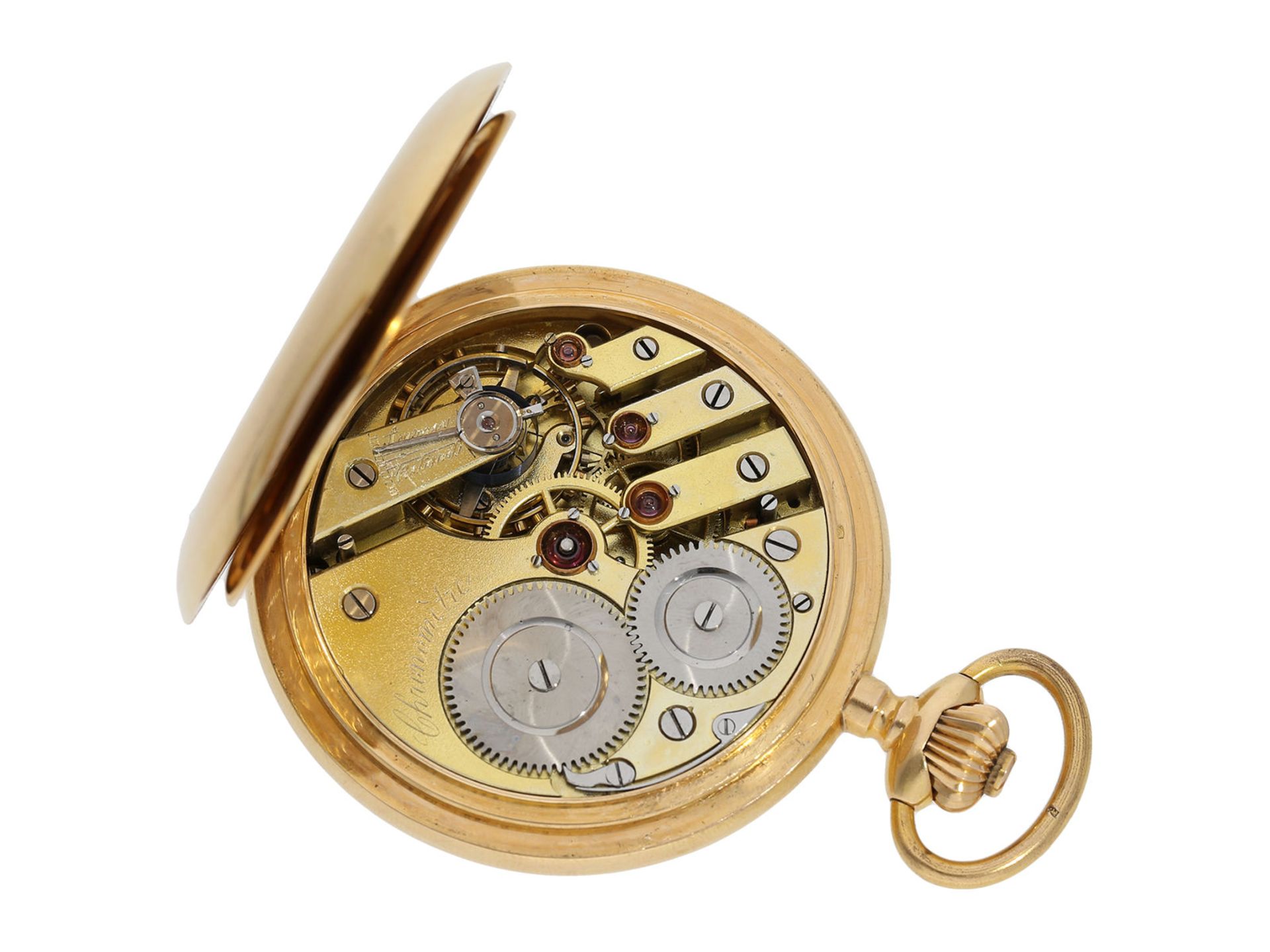 Pocket watch: heavy and high-quality 18K gold Swiss pivoted detent chronometer, ca. 1890 - Bild 2 aus 8