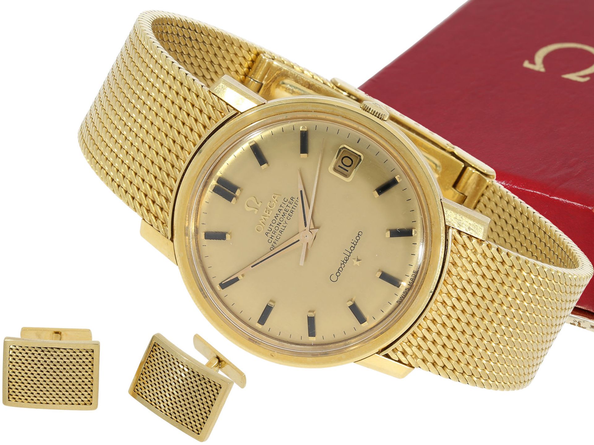 Wristwatch: extremely rare man's set, consisting of a nearly new vintage Omega Constellation "