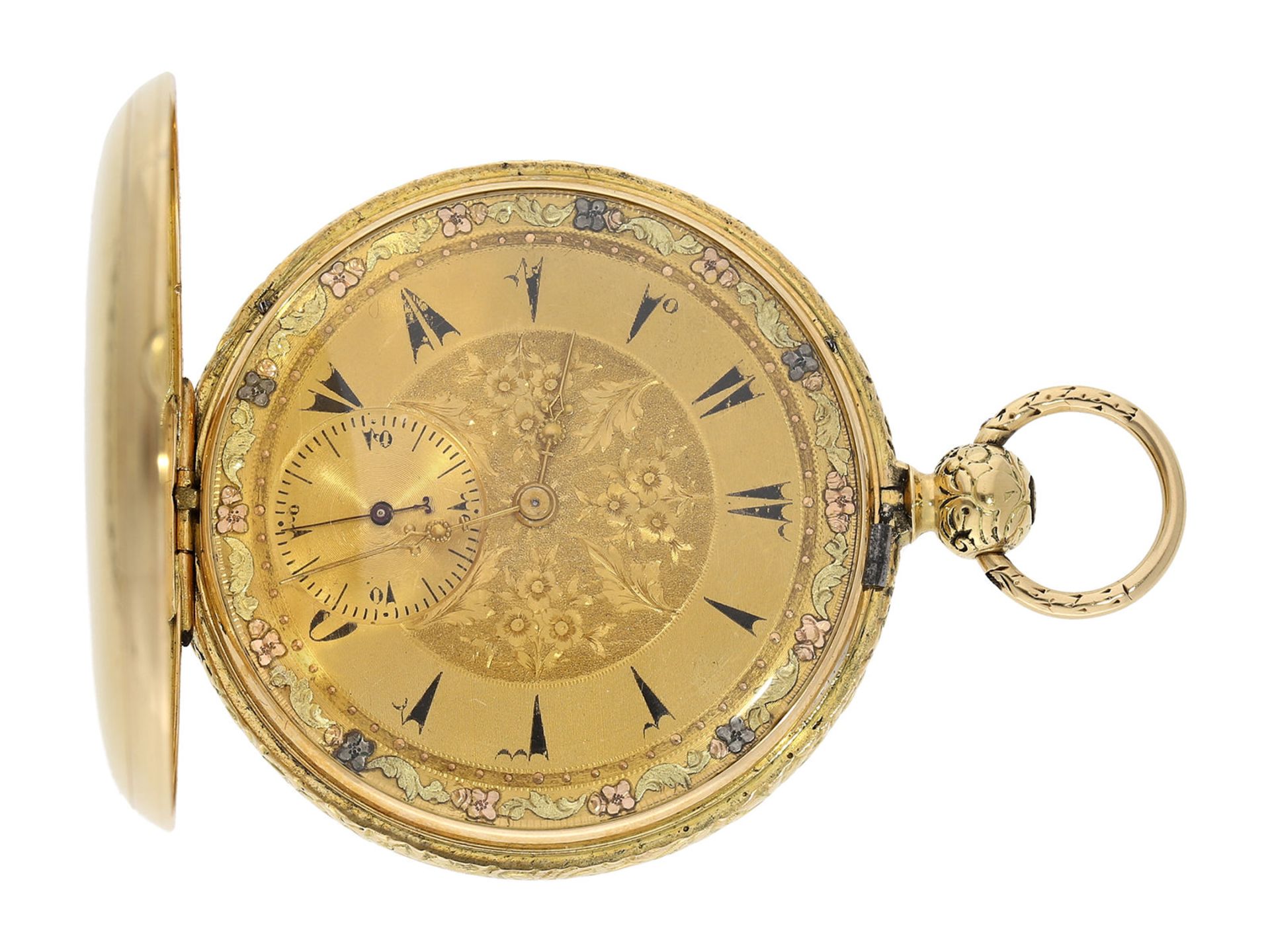 Pocket watch: interesting early gold hunting case watch for the Ottoman market/ Turkish market,