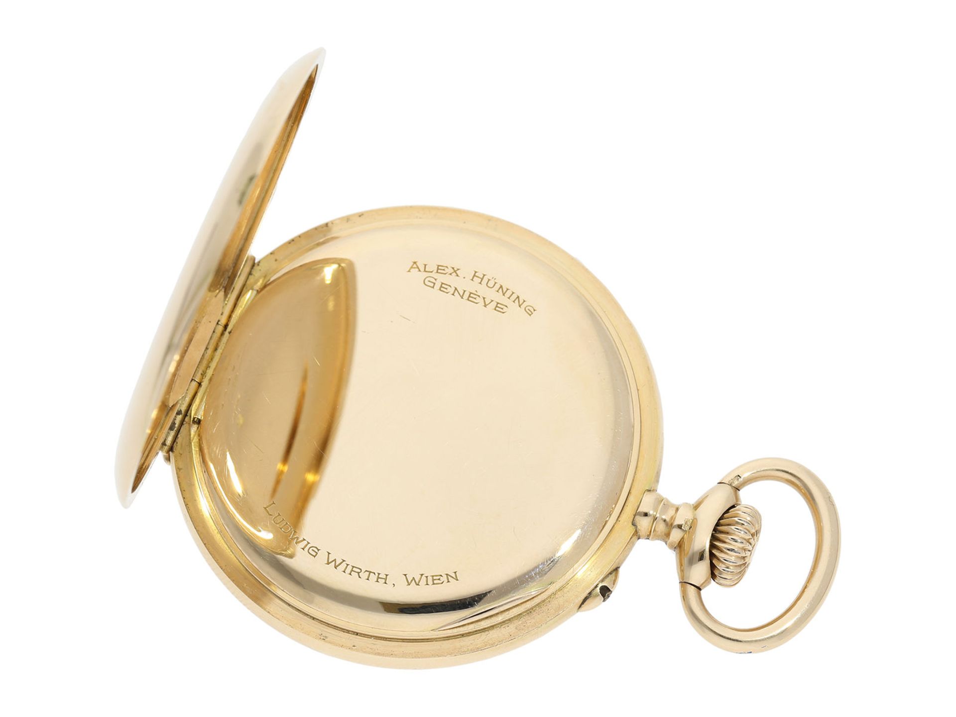 Pocket watch: exquisite Geneva Ankerchronometer, high quality, Alex Hüning Geneva No. 40830, ca. - Bild 4 aus 6