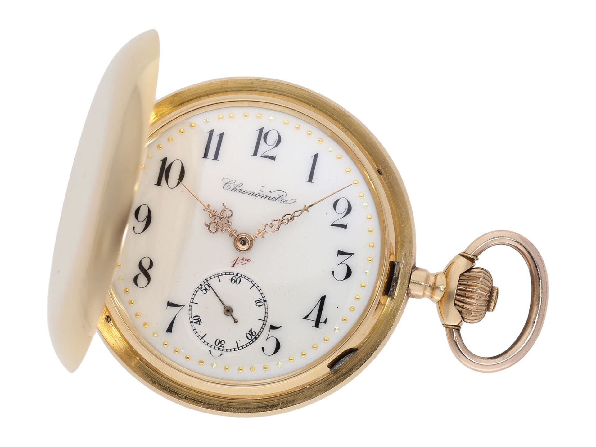 Pocket watch: extremely heavy Swiss chronometer of best quality "Chronometre 1ere Classe No. 11896",