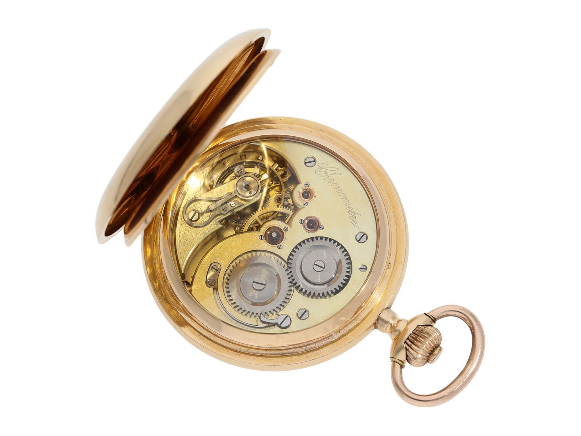 Pocket watch: extremely heavy Swiss chronometer of best quality "Chronometre 1ere Classe No. 11896", - Bild 2 aus 8