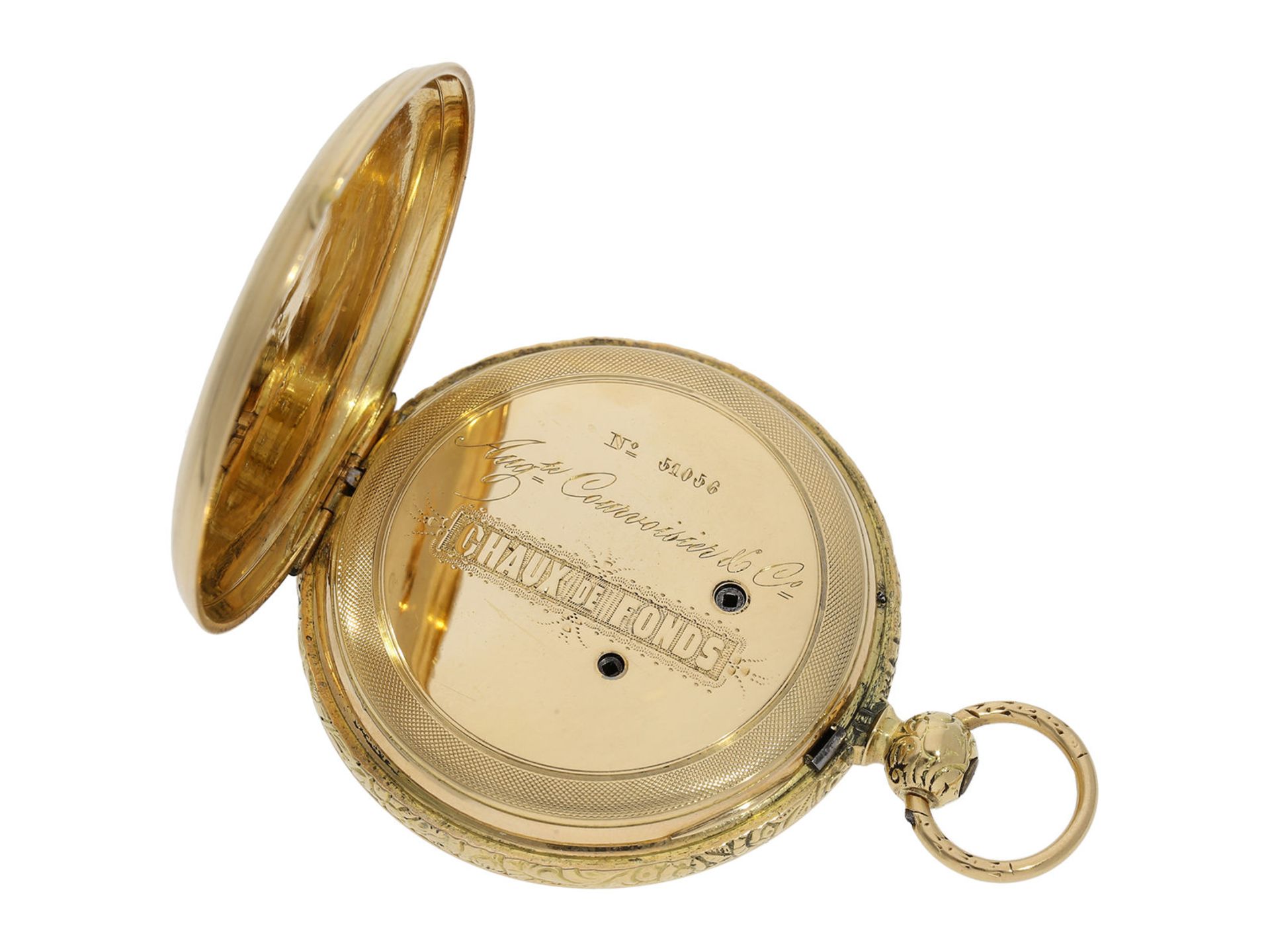 Pocket watch: interesting early gold hunting case watch for the Ottoman market/ Turkish market, - Bild 4 aus 8