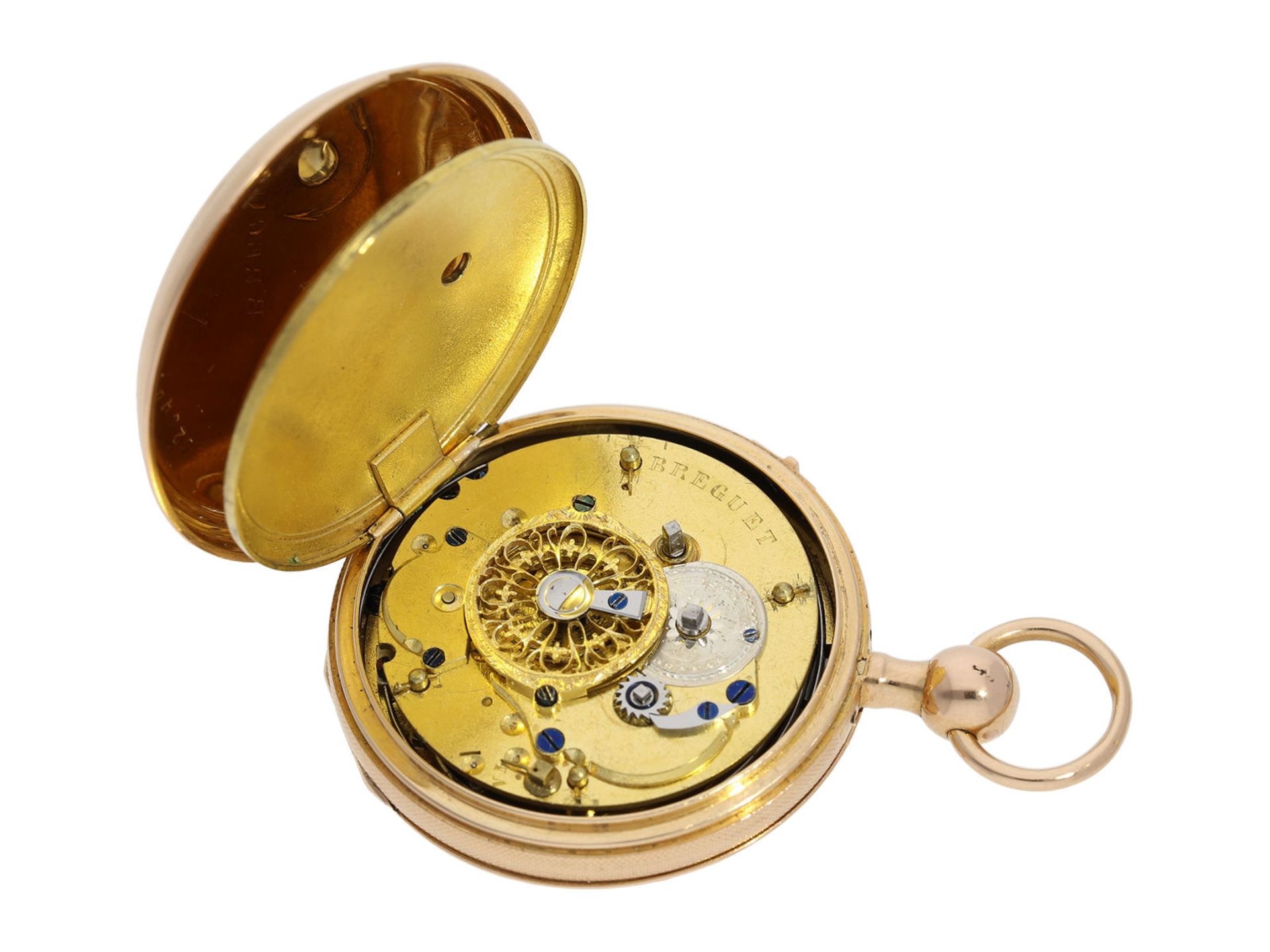 Pocket watch: pink gold verge watch repeater, signed Breguet, ca. 1820 - Bild 4 aus 6