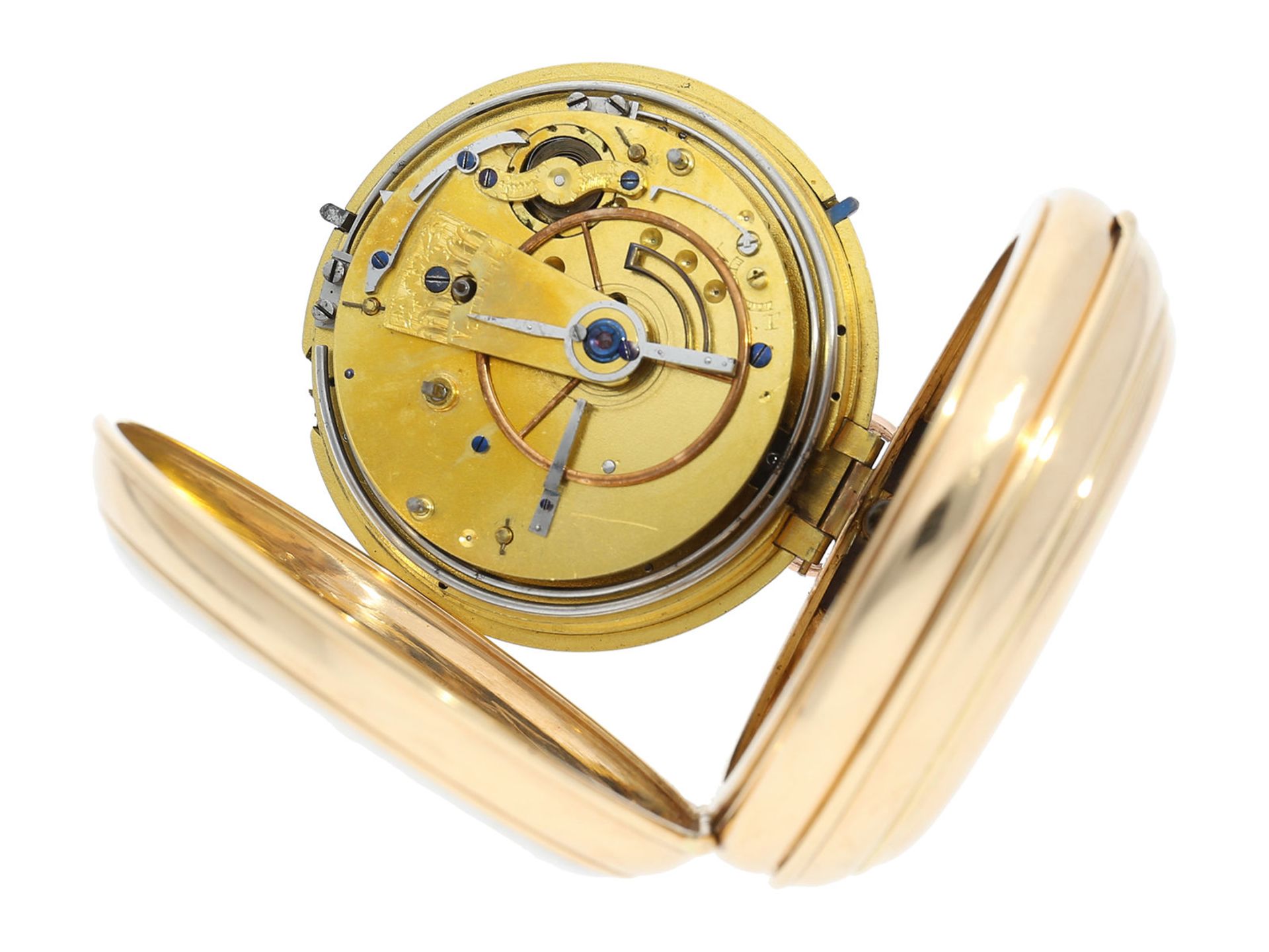 Pocket watch: important, early Geneva precision pocket watch/ deck watch with jumping centre - Bild 13 aus 15