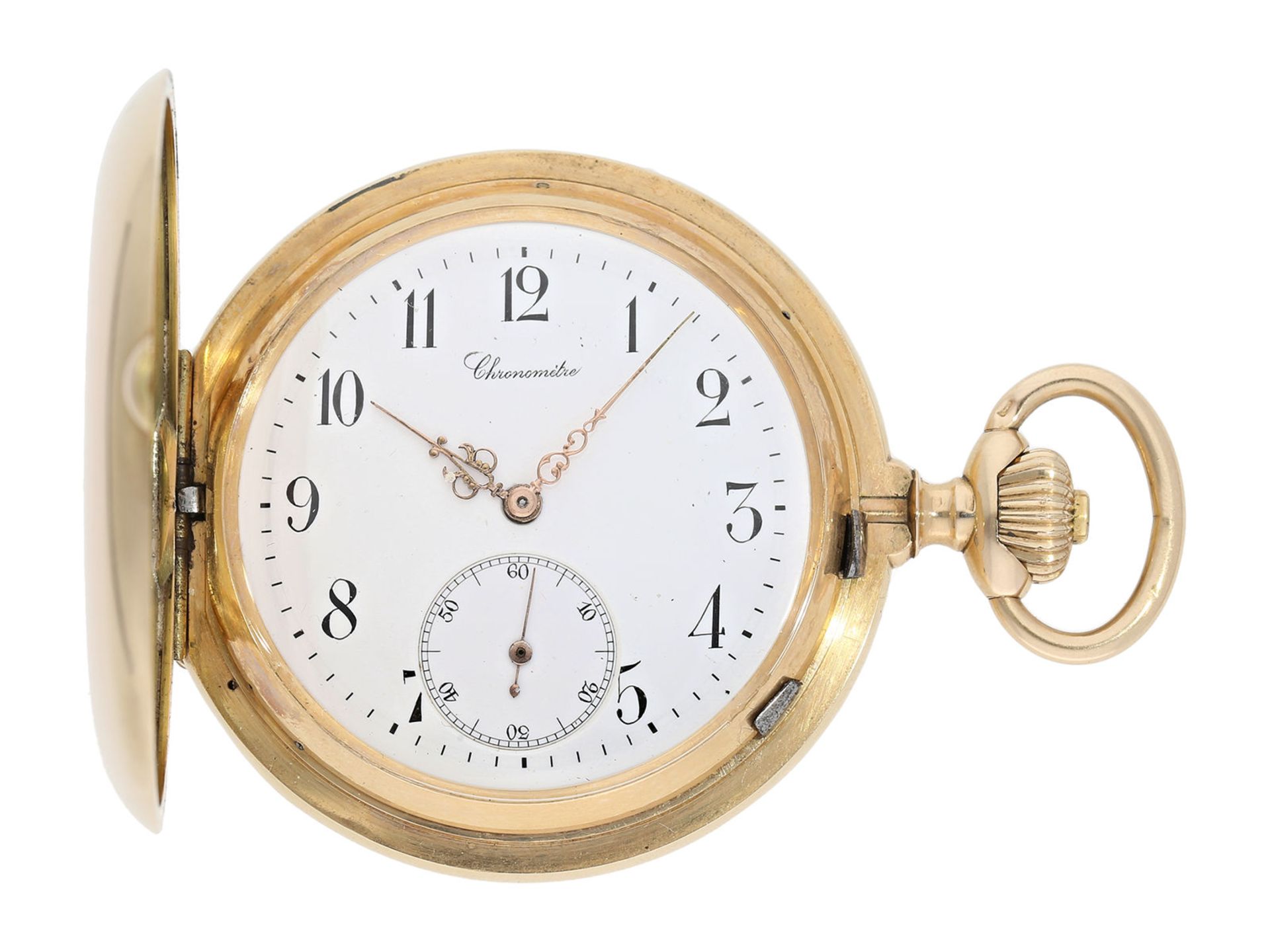 Pocket watch: extremely heavy Swiss pocket watch chronometer with pivoted detent chronometer
