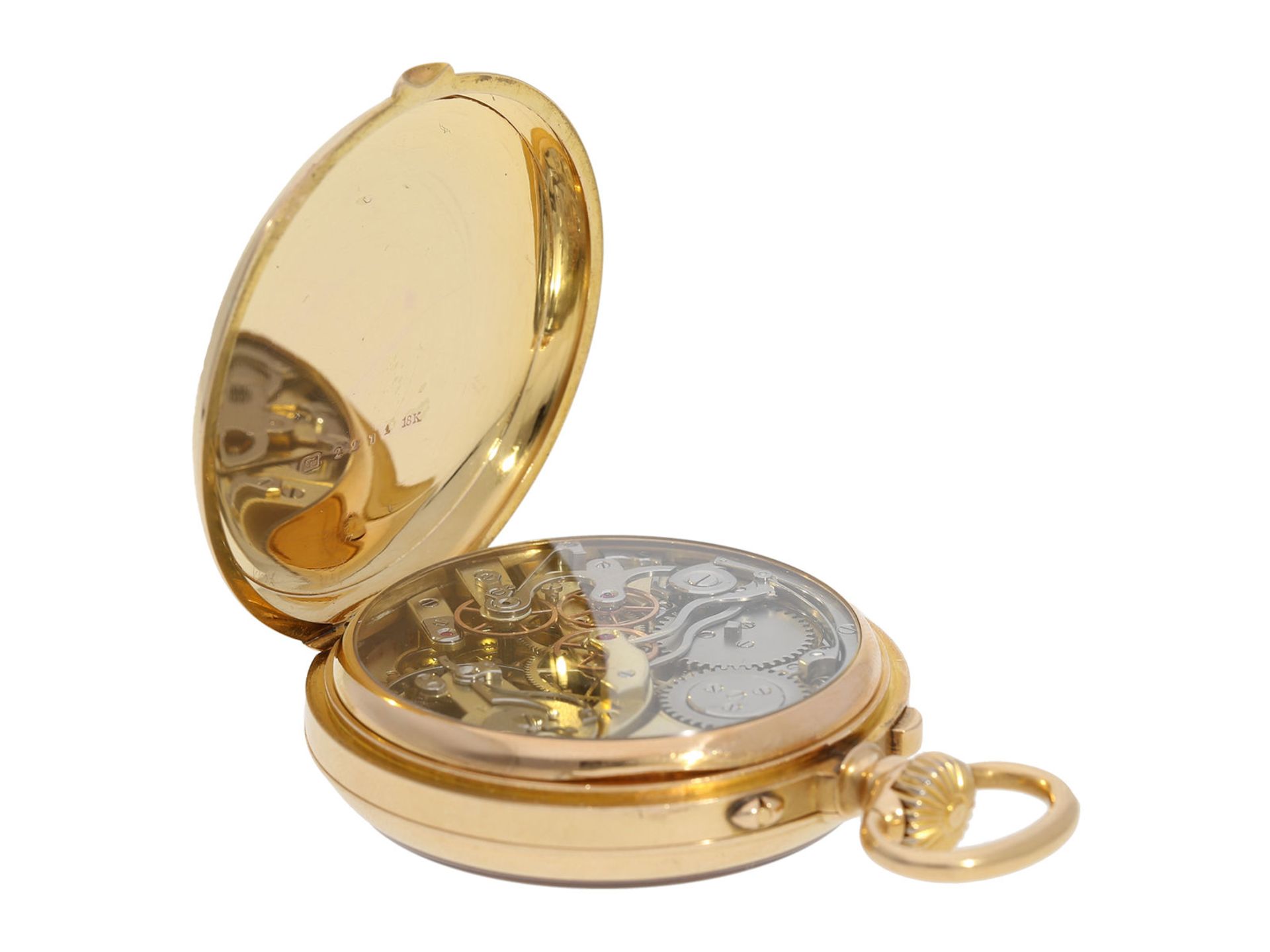 Pocket watch: exquisite, very fine French pocket chronometer of special quality, with chronograph, - Bild 3 aus 4