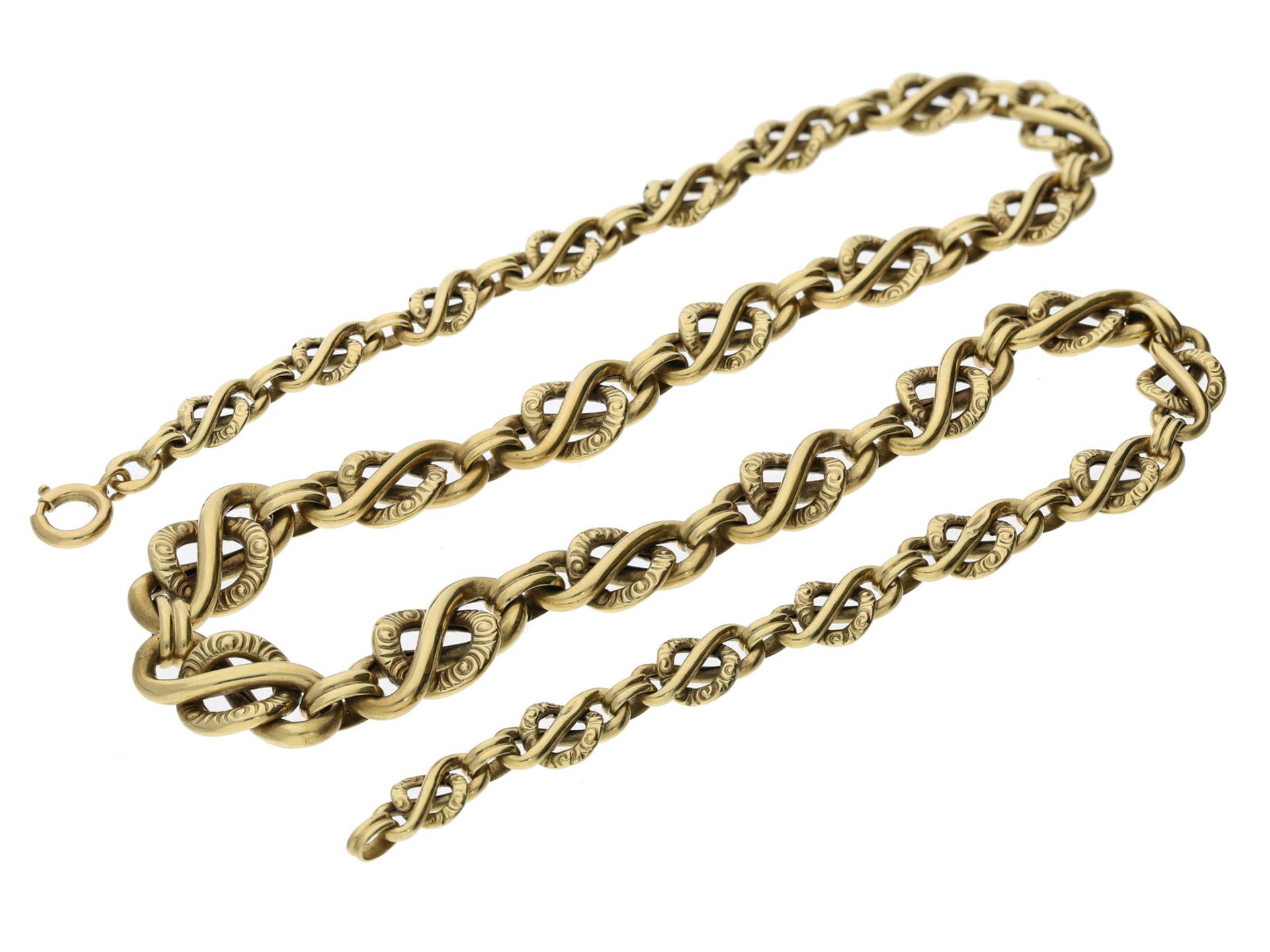 Kette/Collier: antike, seltene und interessant gearbeitete Goldkette aus 14K Gold