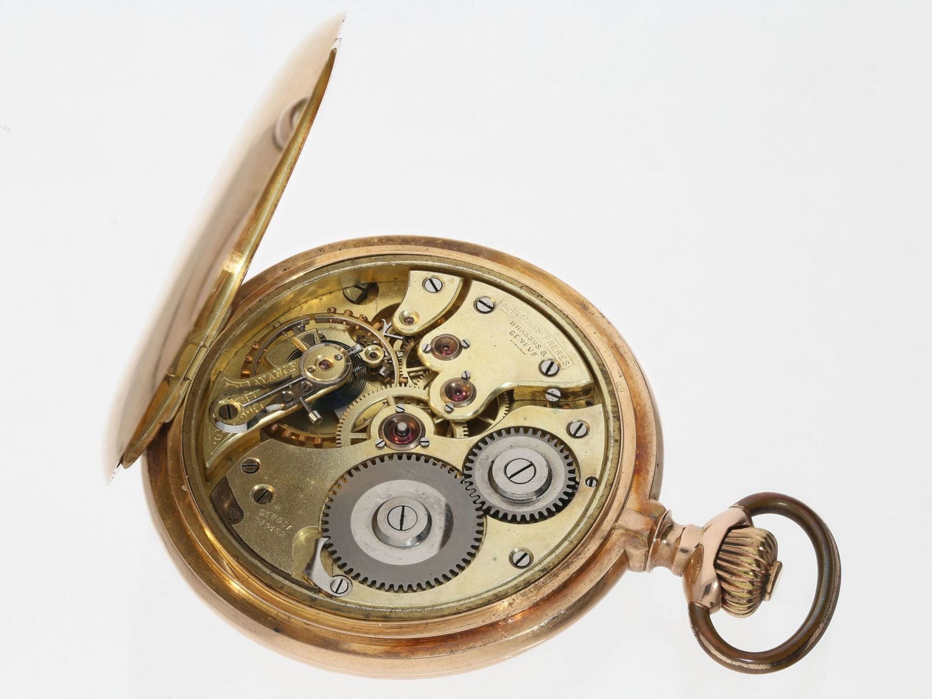 Taschenuhr: rotgoldene Taschenuhr, Audemars Freres, um 1900 - Bild 4 aus 4