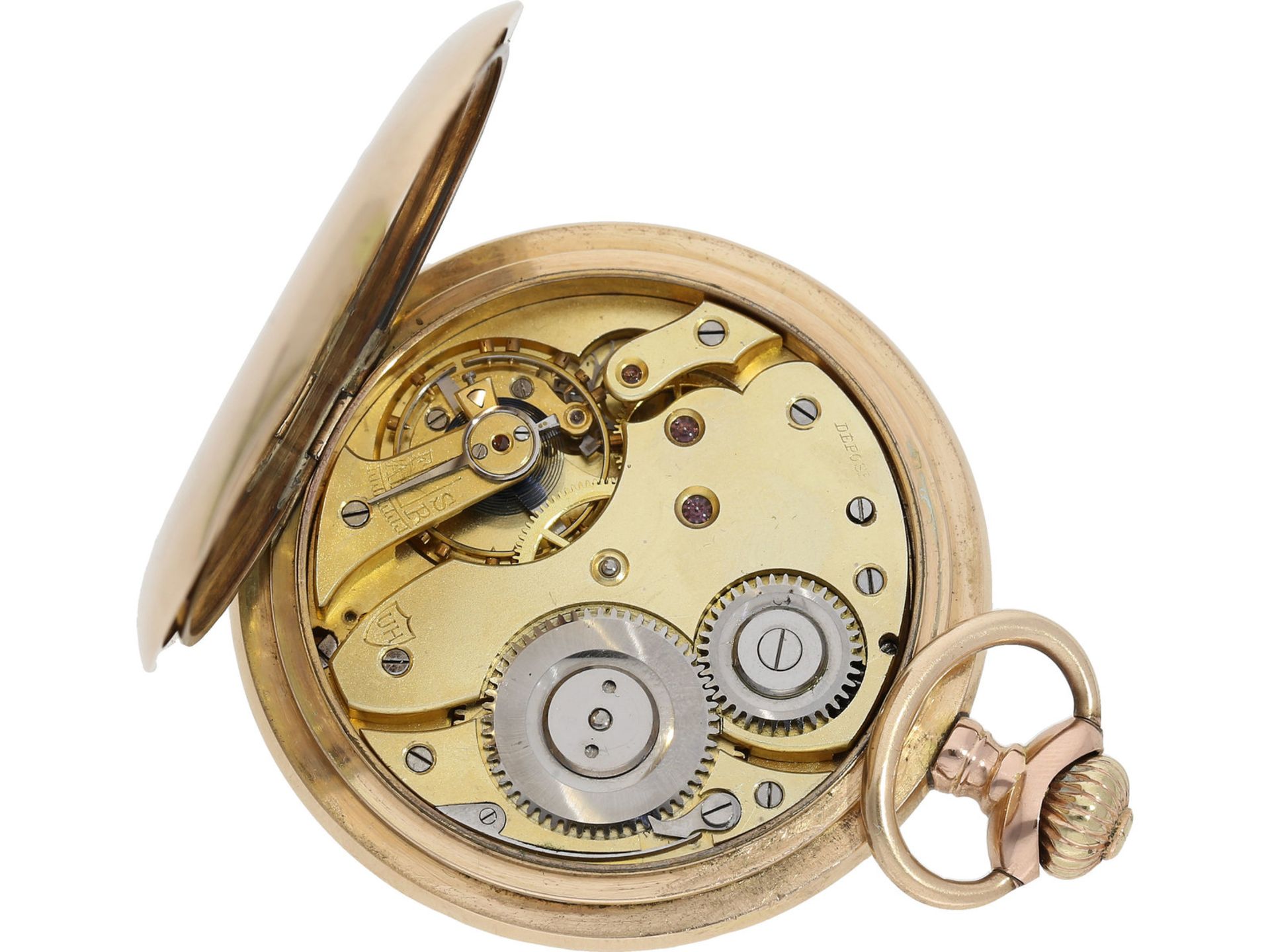 Taschenuhr: qualitätsvolle Schweizer Goldsavonnette, Alpina Union Horlogere, ca.1900< - Bild 2 aus 5