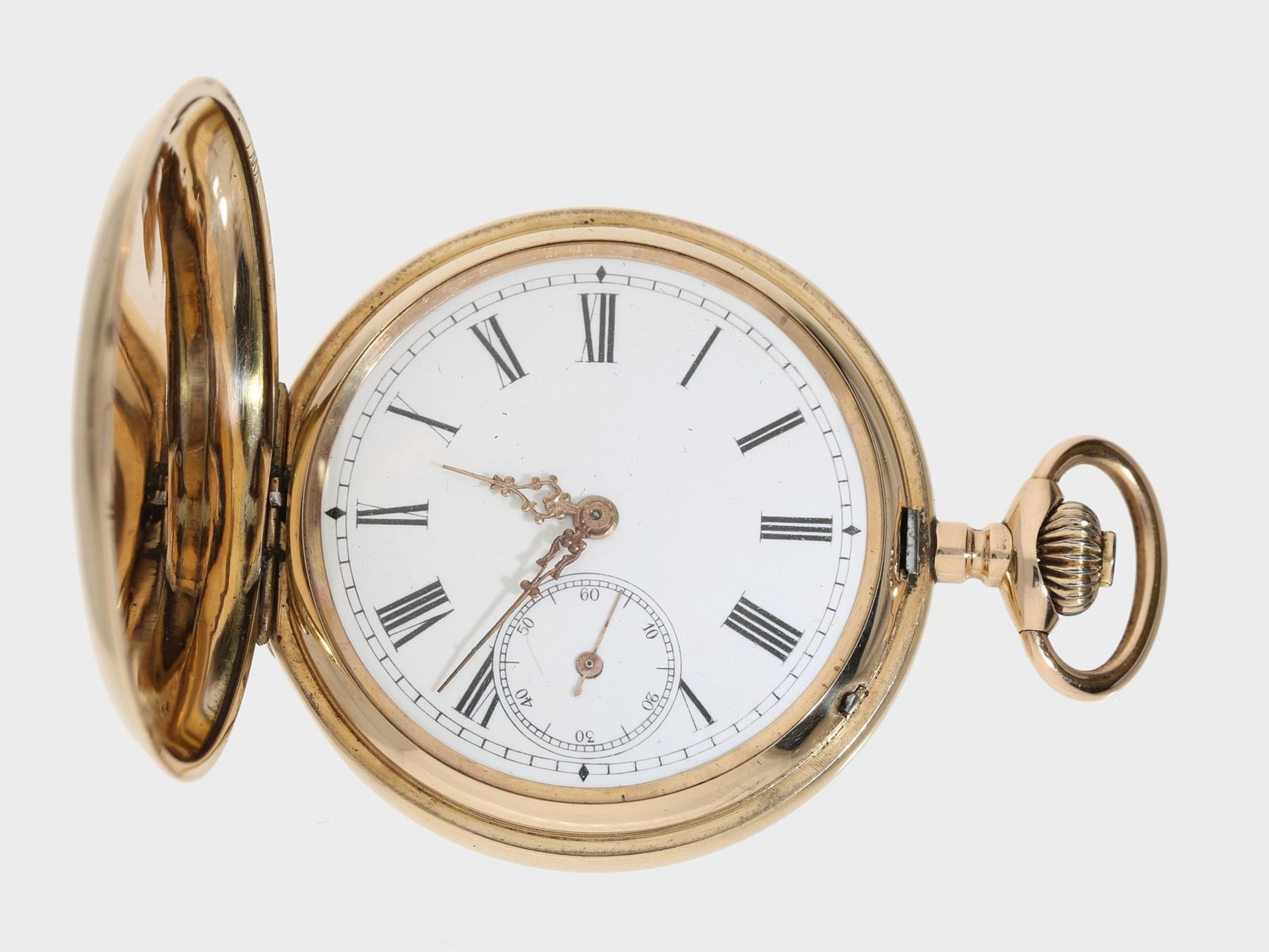 Taschenuhr: goldene Savonnette, um 1900