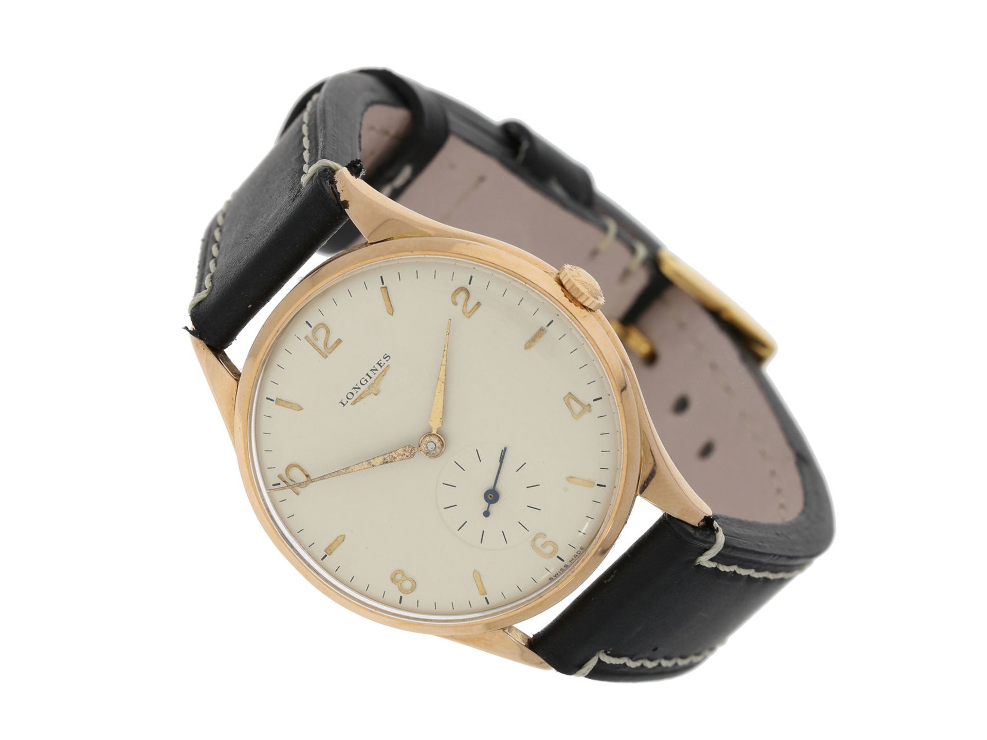 Armbanduhr: sehr seltene vintage Herrenuhr, Longines – Ref. 6357-1 "Oversize 37,5mm" in 18K