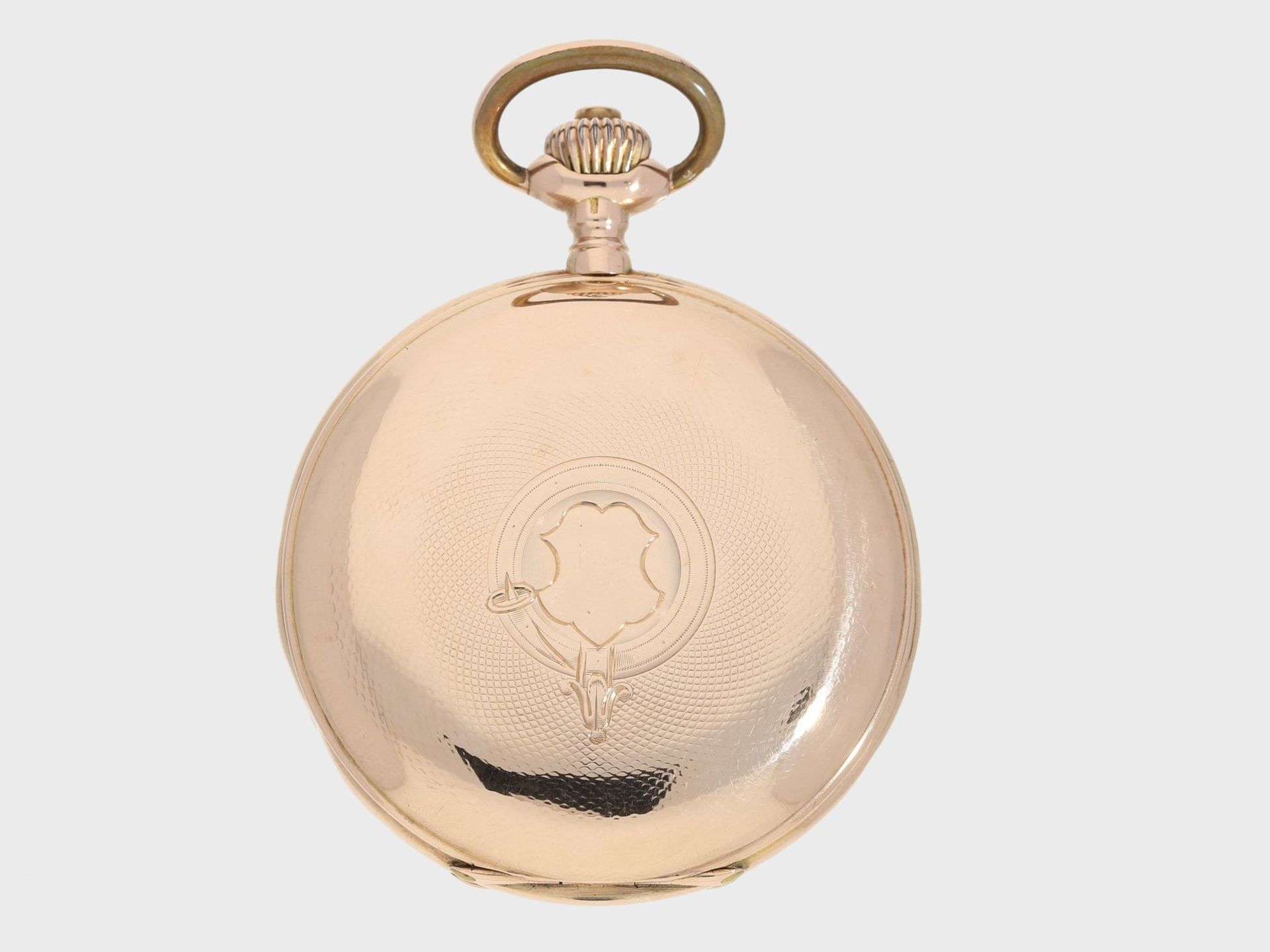 Taschenuhr: rotgoldene Savonnette von IWC Schaffhausen, ca. 1905 - Bild 2 aus 3