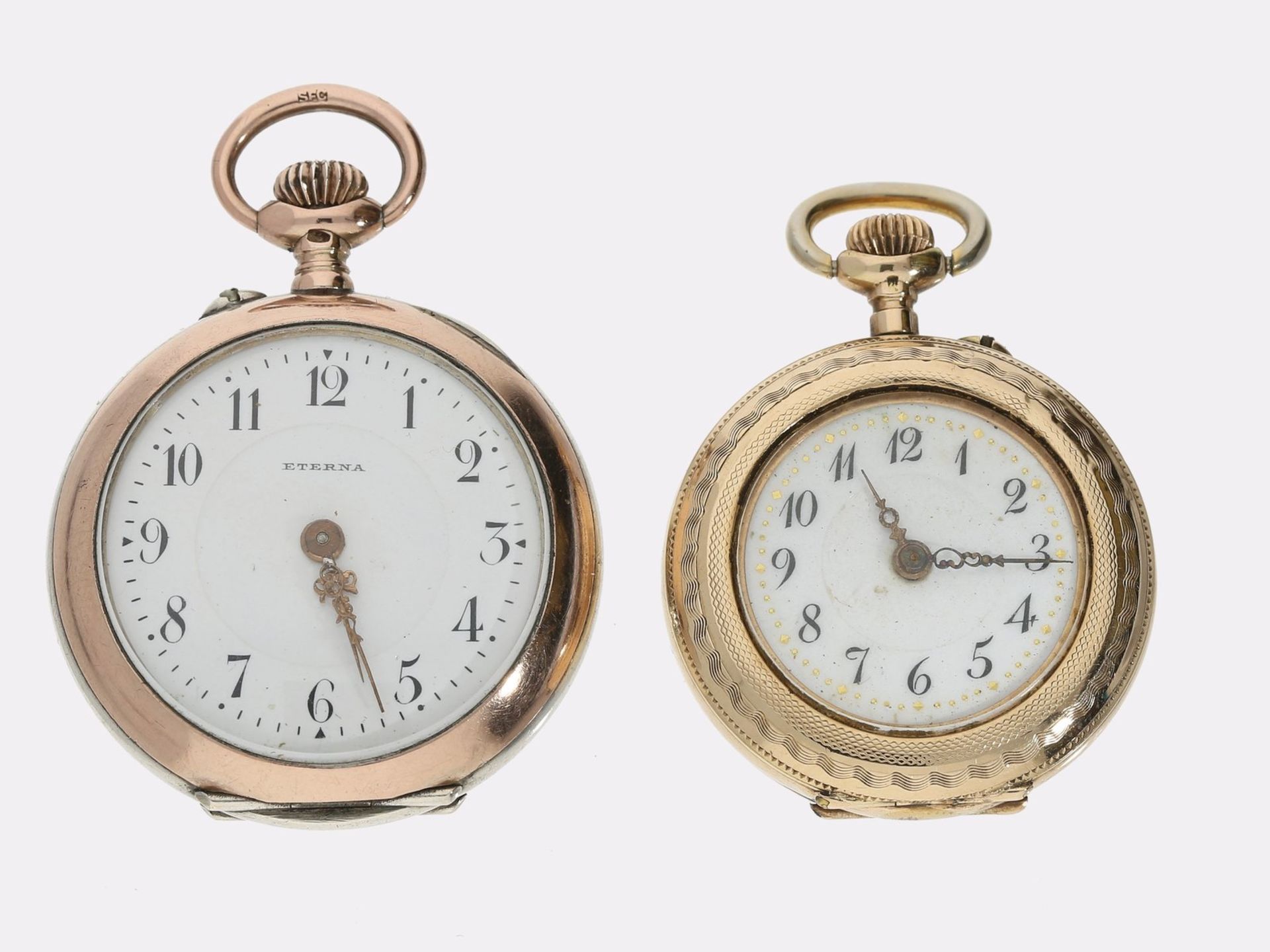 Taschenuhr: Konvolut von 2 Damenuhren, um 1900