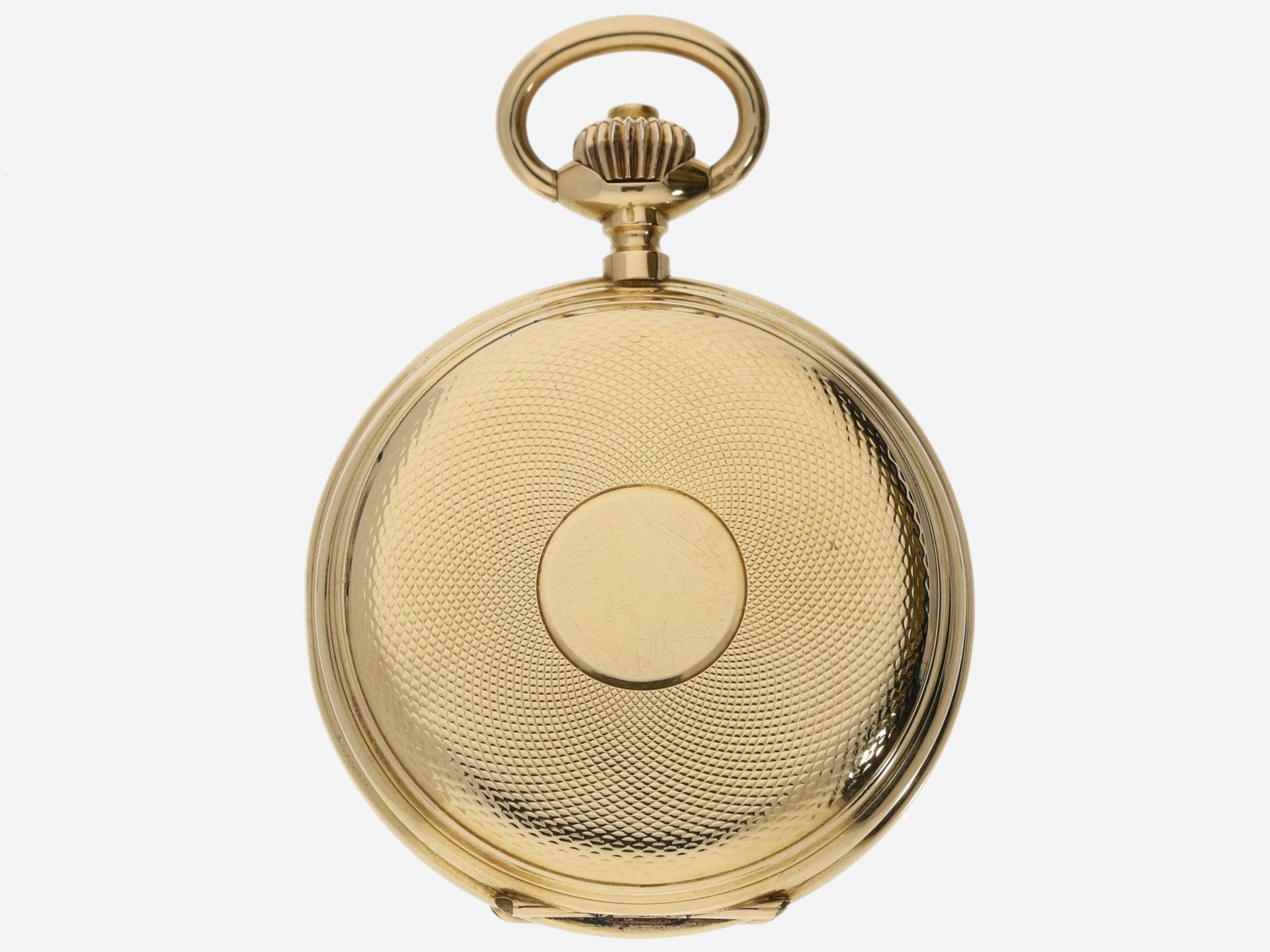 Taschenuhr: frühe 18K Goldsavonnette, feines Ankerchronometer, ca. 1885< - Bild 2 aus 4