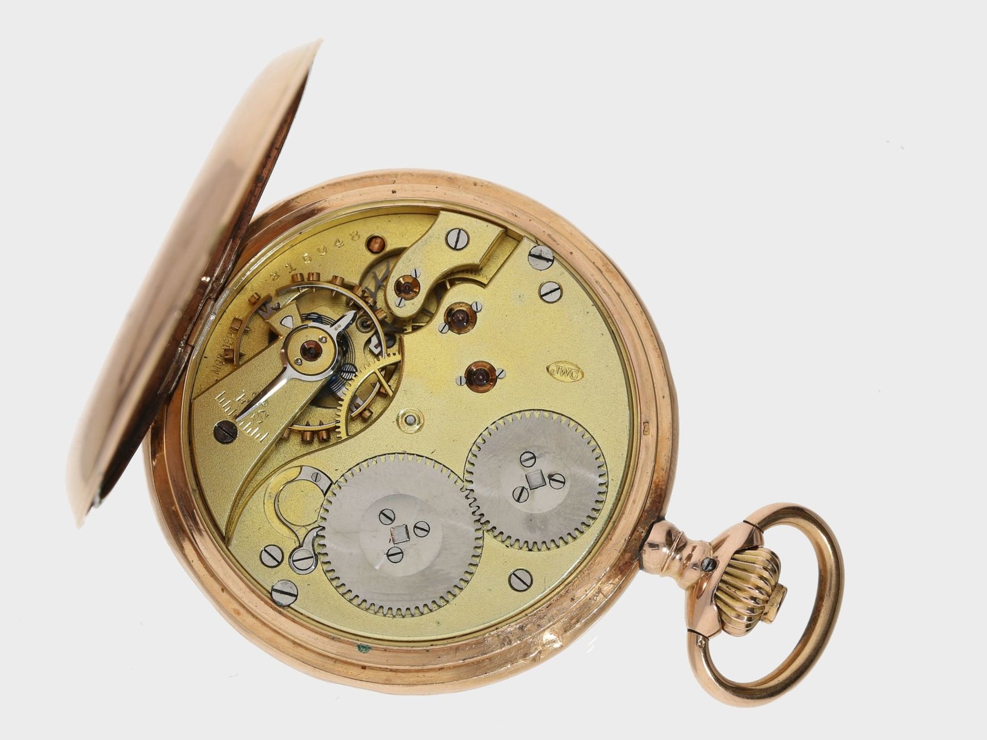 Taschenuhr: rotgoldene Savonnette, IWC Schaffhausen, 1904 - Bild 3 aus 3