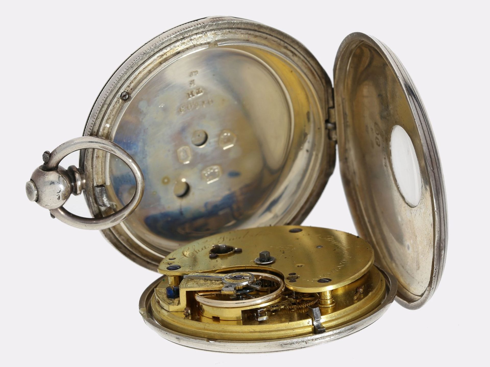 Taschenuhr: interessante englische Halbsavonnette von Arnold & Frodsham, Hallmarks London 1860Ca. - Bild 4 aus 4