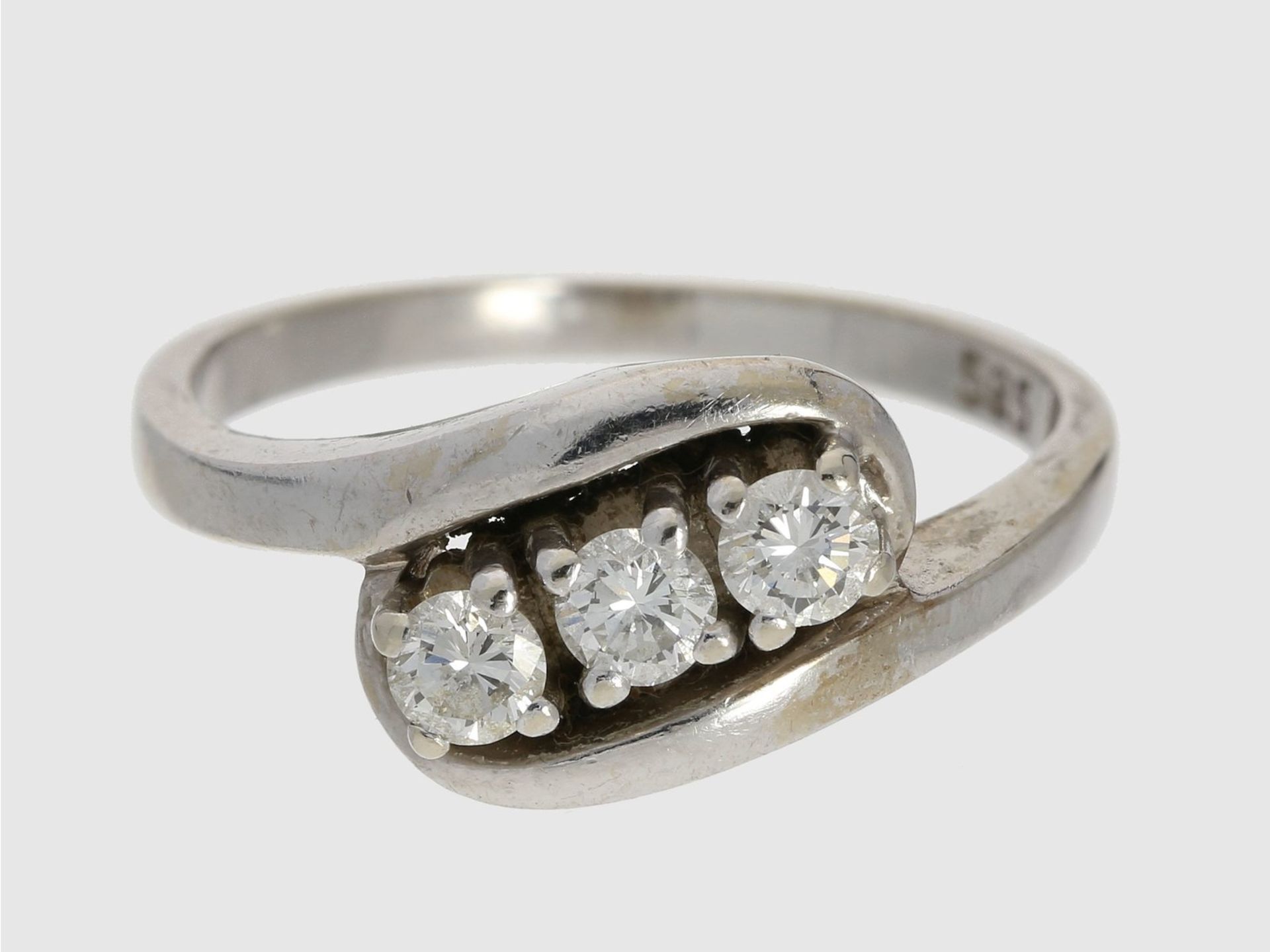 Ring: vintage Brillant-Goldschmiedering, 0,35ct