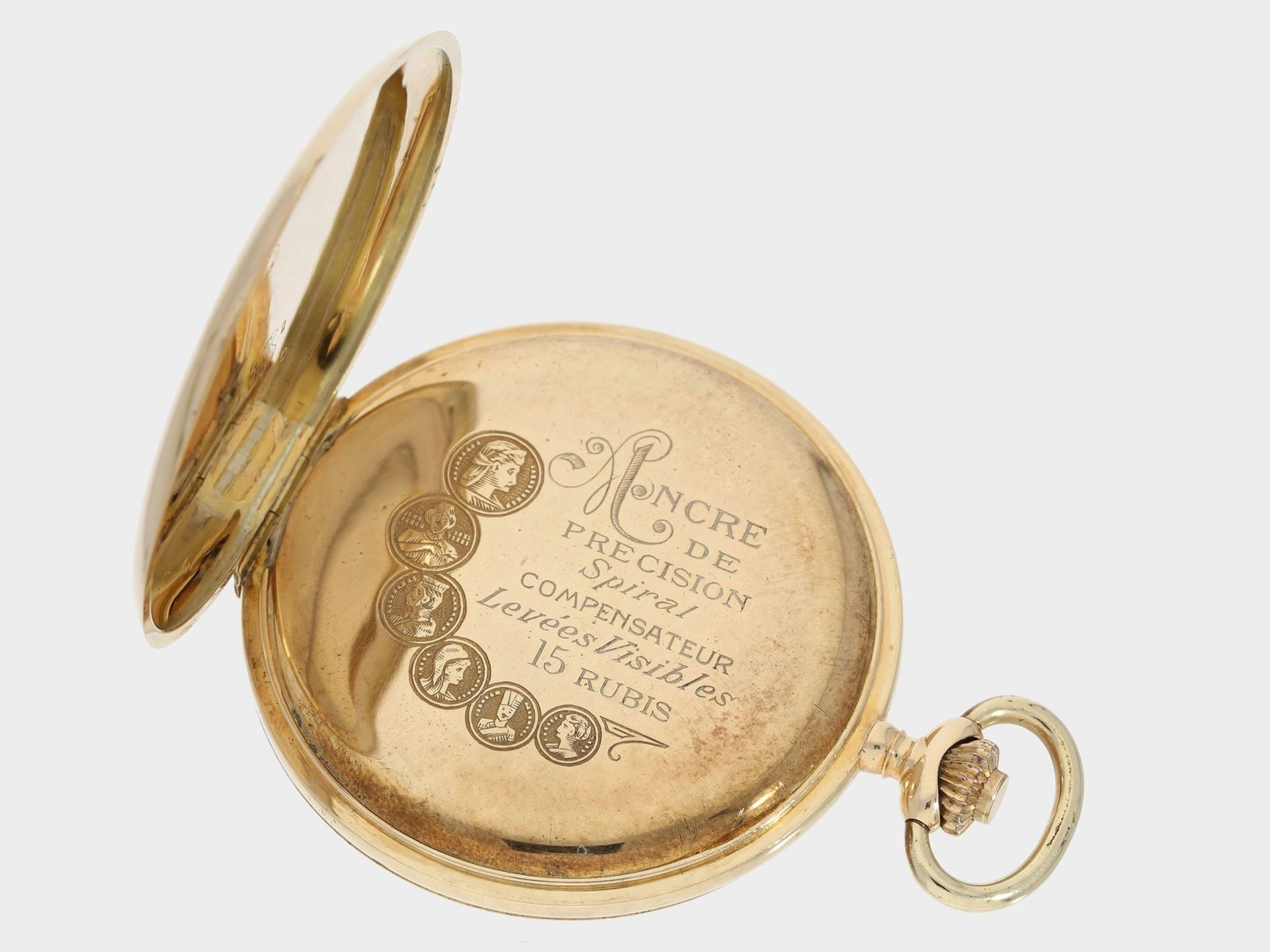 Taschenuhr: kleine Goldsavonnette in Chronometerqualität, Union S.A Soleure No.53320, ca. 1910Ca. - Image 3 of 4