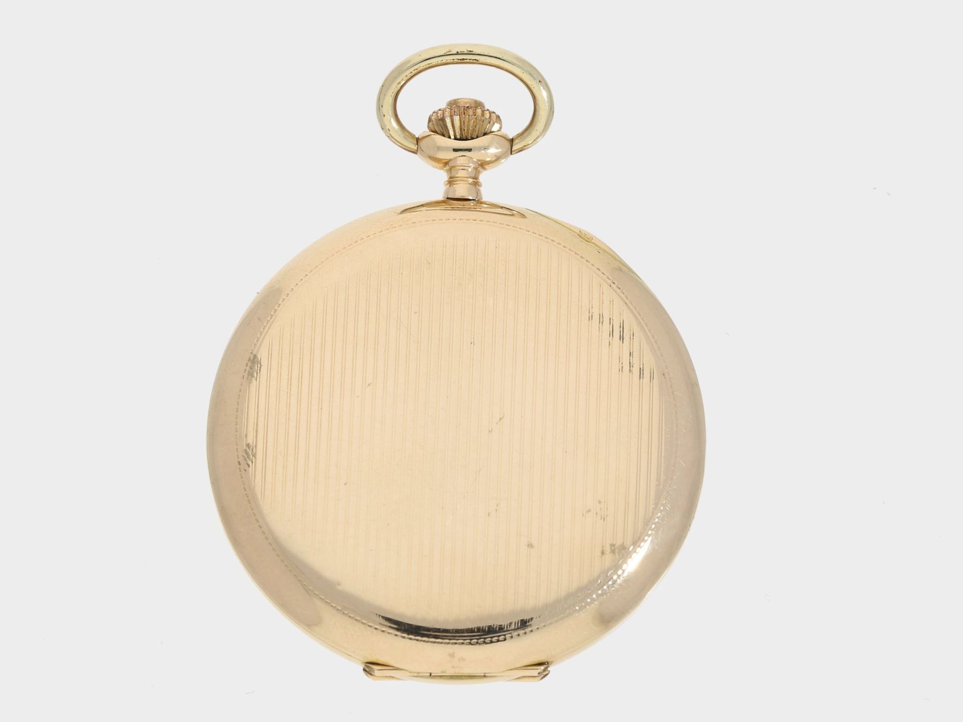 Taschenuhr: kleine Goldsavonnette in Chronometerqualität, Union S.A Soleure No.53320, ca. 1910Ca. - Image 2 of 4