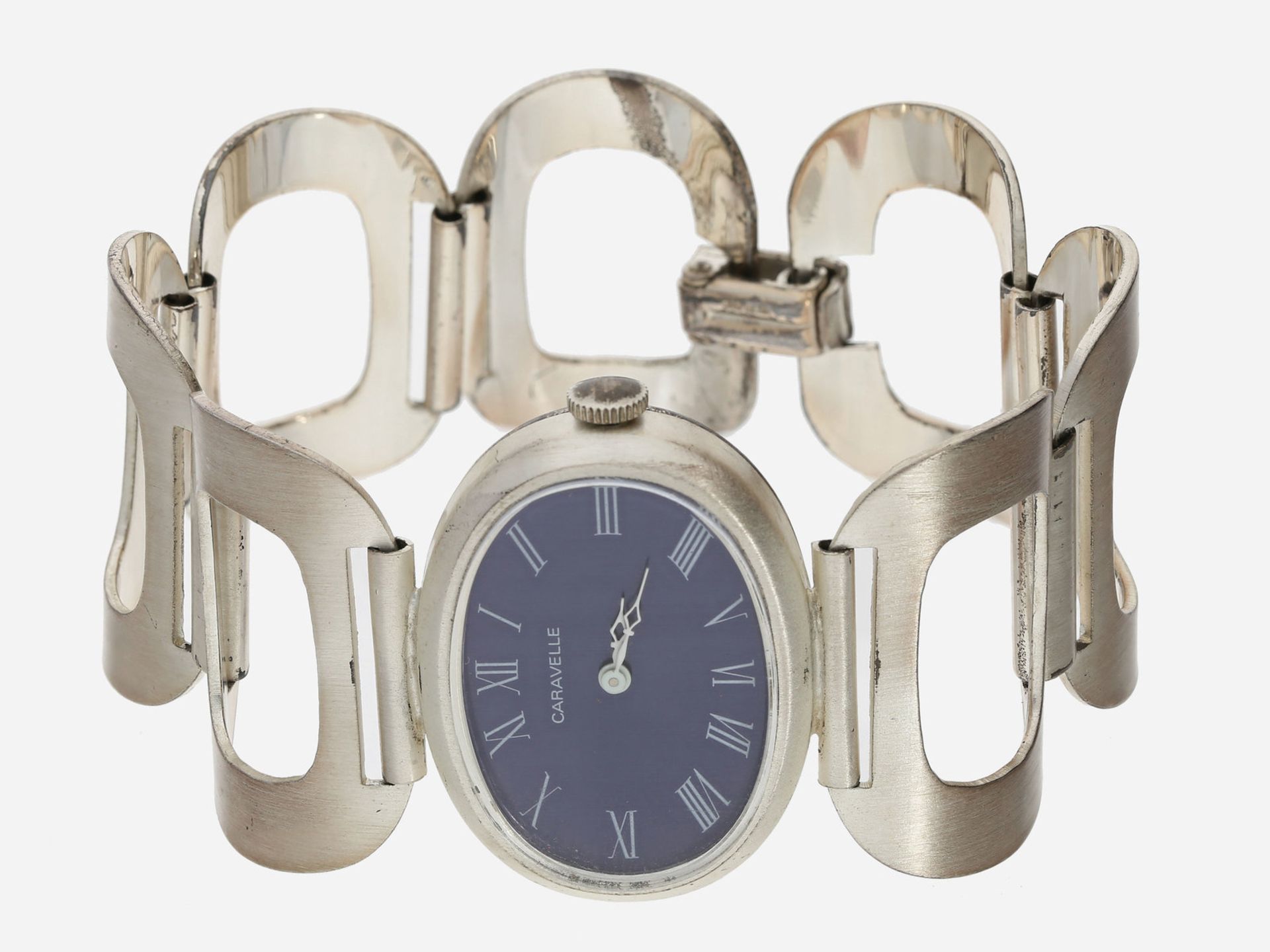 Armbanduhr: vintage Damenuhr der Marke Caravelle, 835er Silber