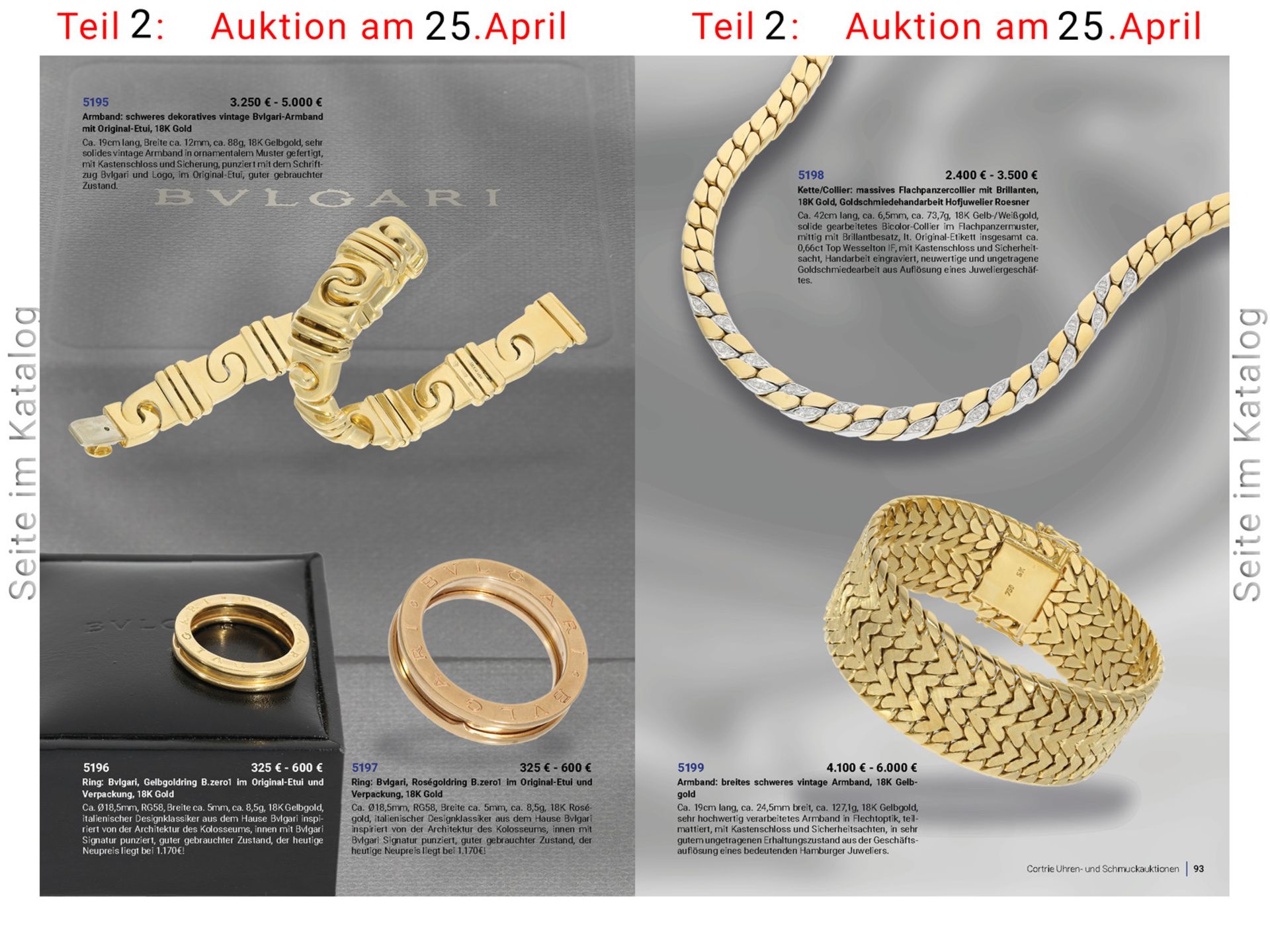 Armband: schweres dekoratives vintage Bvlgari-Armband mit Original-Etui, 18K Gold - Image 3 of 3