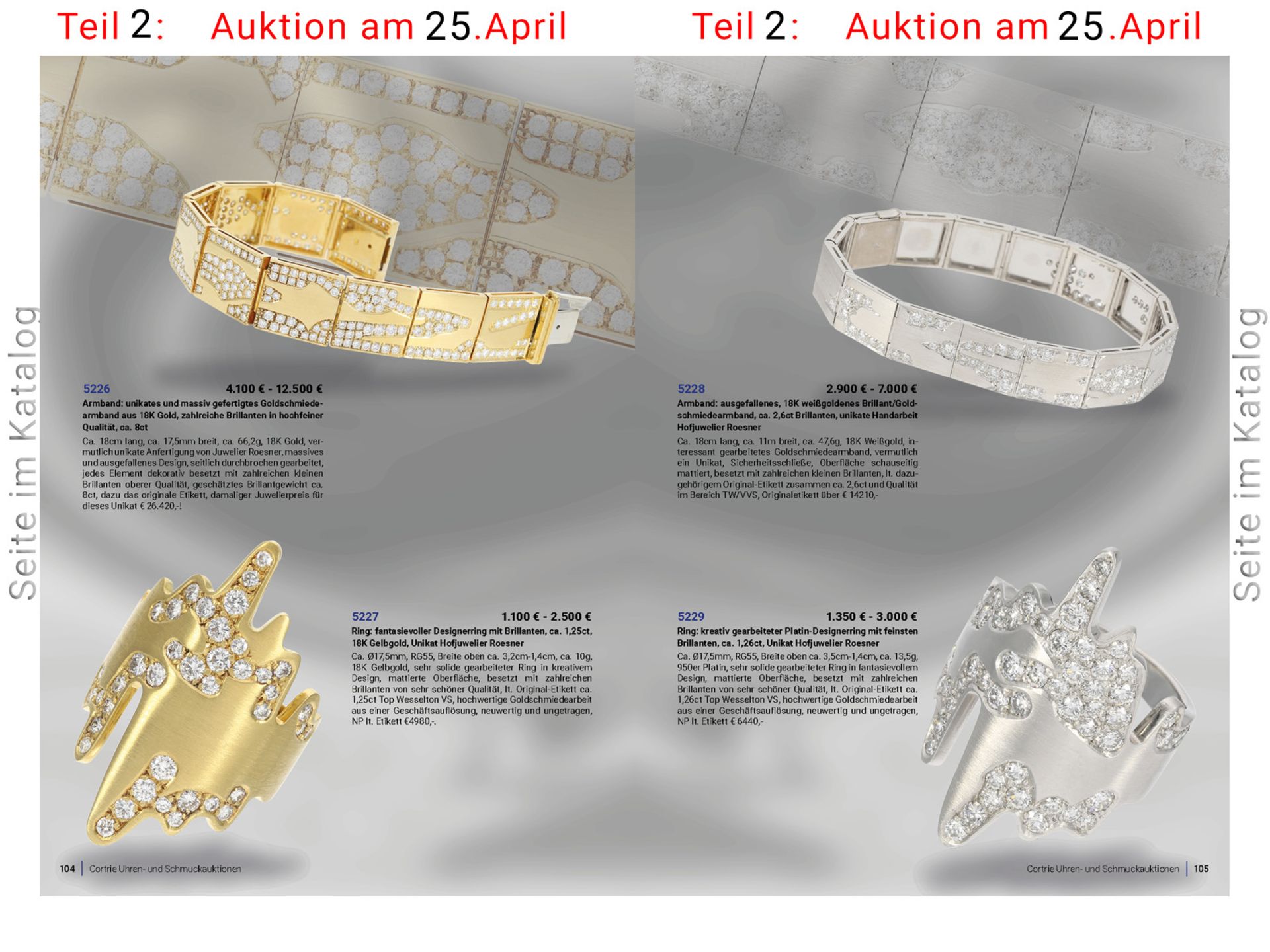Armband: ausgefallenes, 18K weißgoldenes Brillant/Goldschmiedearmband, ca. 2,6ct Brillanten, unikate - Image 4 of 4