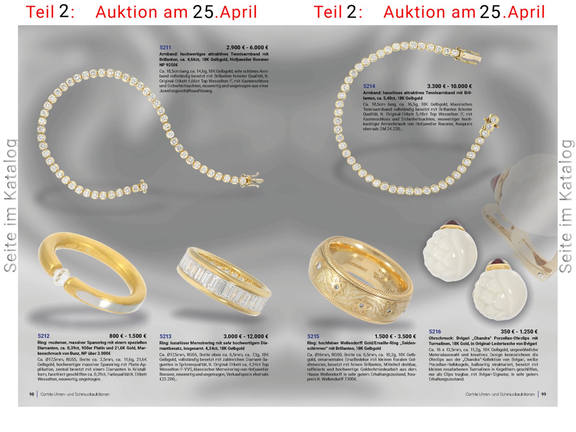 Armband: hochwertiges attraktives Tennisarmband mit Brillanten, ca. 4,66ct, 18K Gelbgold, - Bild 4 aus 4