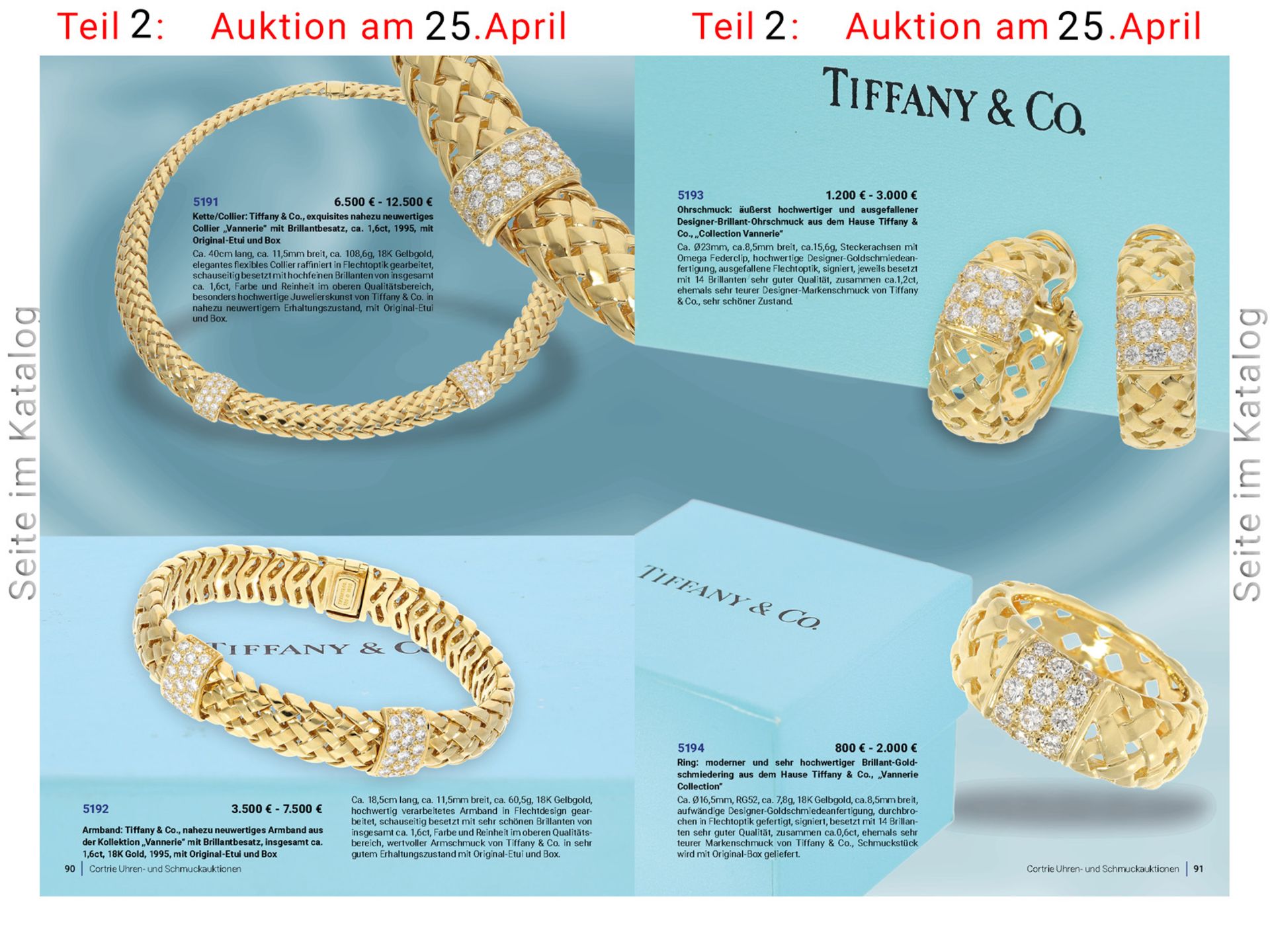 Armband: Tiffany & Co., nahezu neuwertiges Armband aus der Kollektion "Vannerie" mit Brillantbesatz, - Bild 5 aus 5