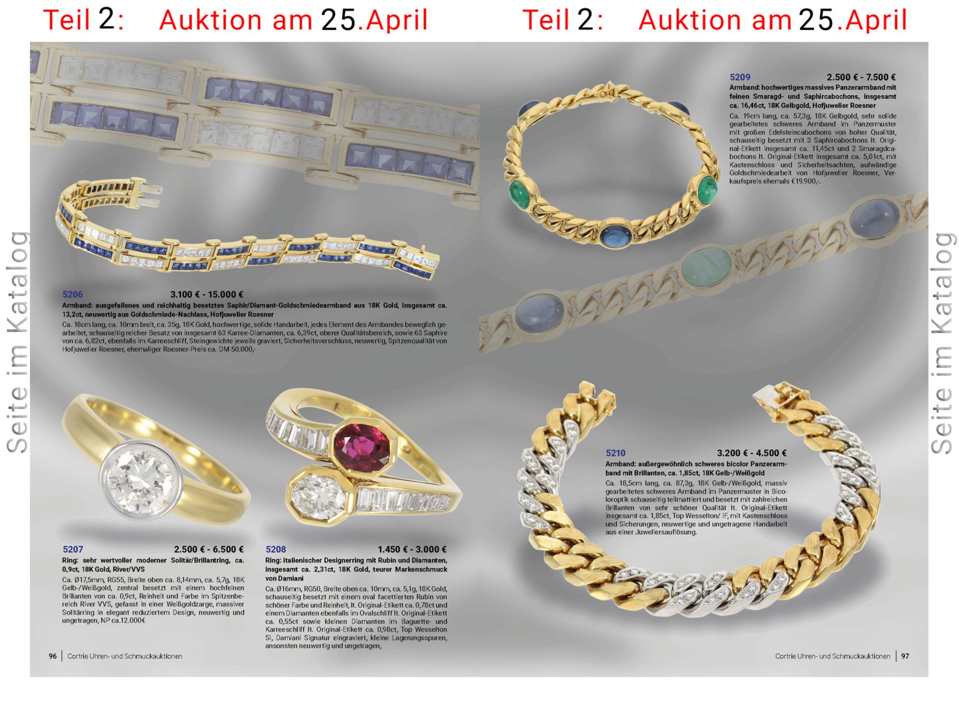 Armband: ausgefallenes und reichhaltig besetztes Saphir/Diamant-Goldschmiedearmband aus 18K Gold, - Bild 5 aus 5