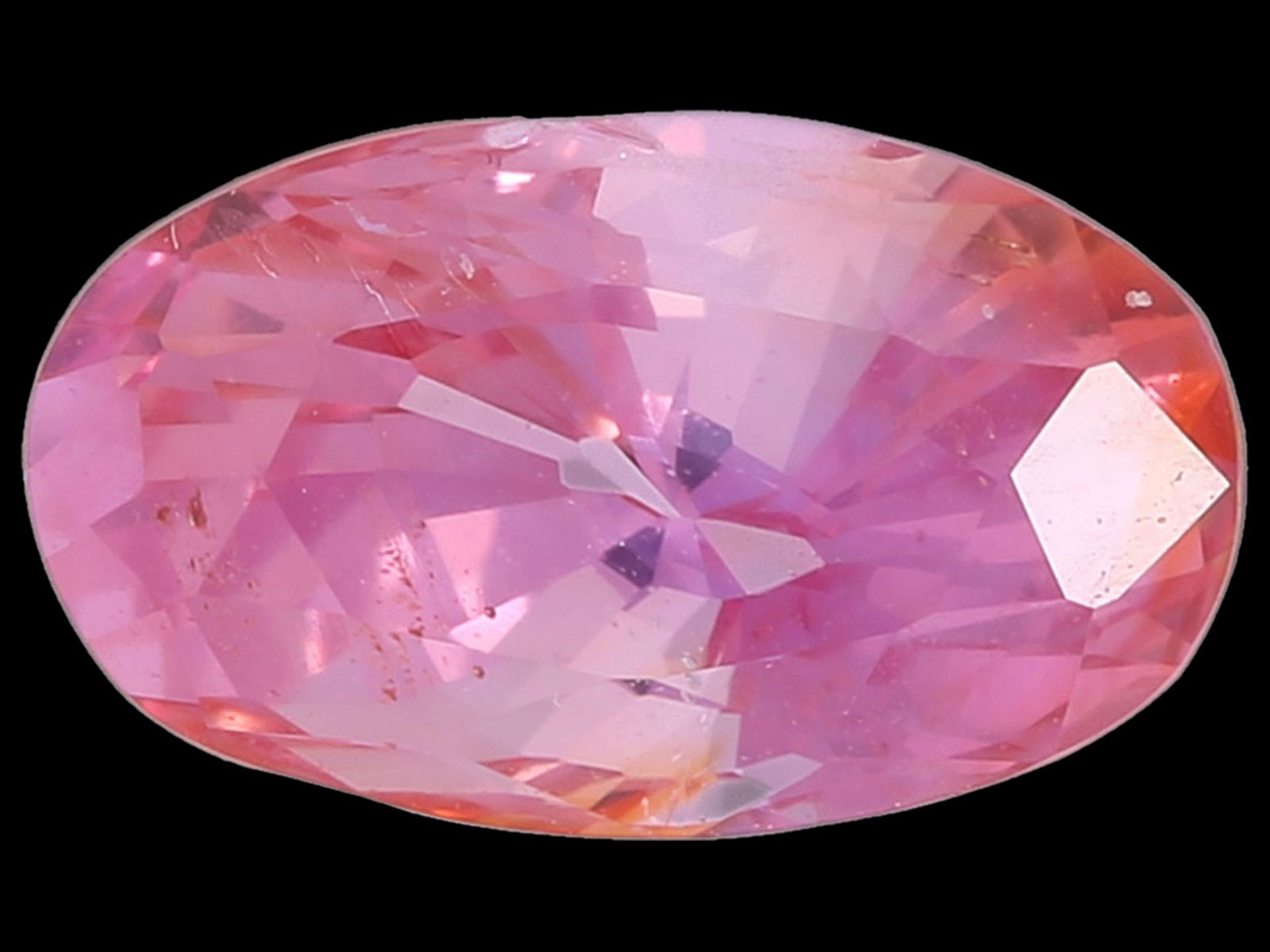 Saphir: unbehandelter natürlicher Padparadscha-Saphir im oval-mixed-cut, ca. 1,05ct, Sri LankaSehr