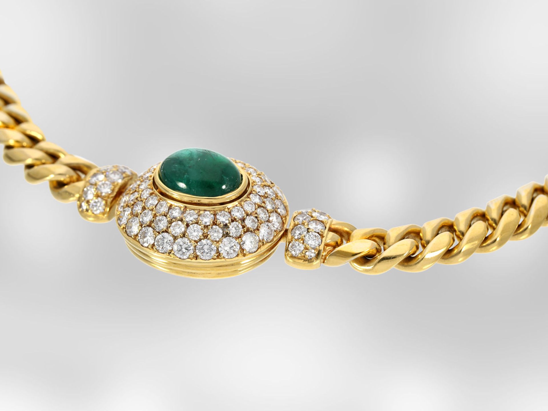 Collier: hochwertiges attraktives Smaragdcollier mit Brillanten, 18K Gold, Handarbeit Hofjuwelier - Image 3 of 4