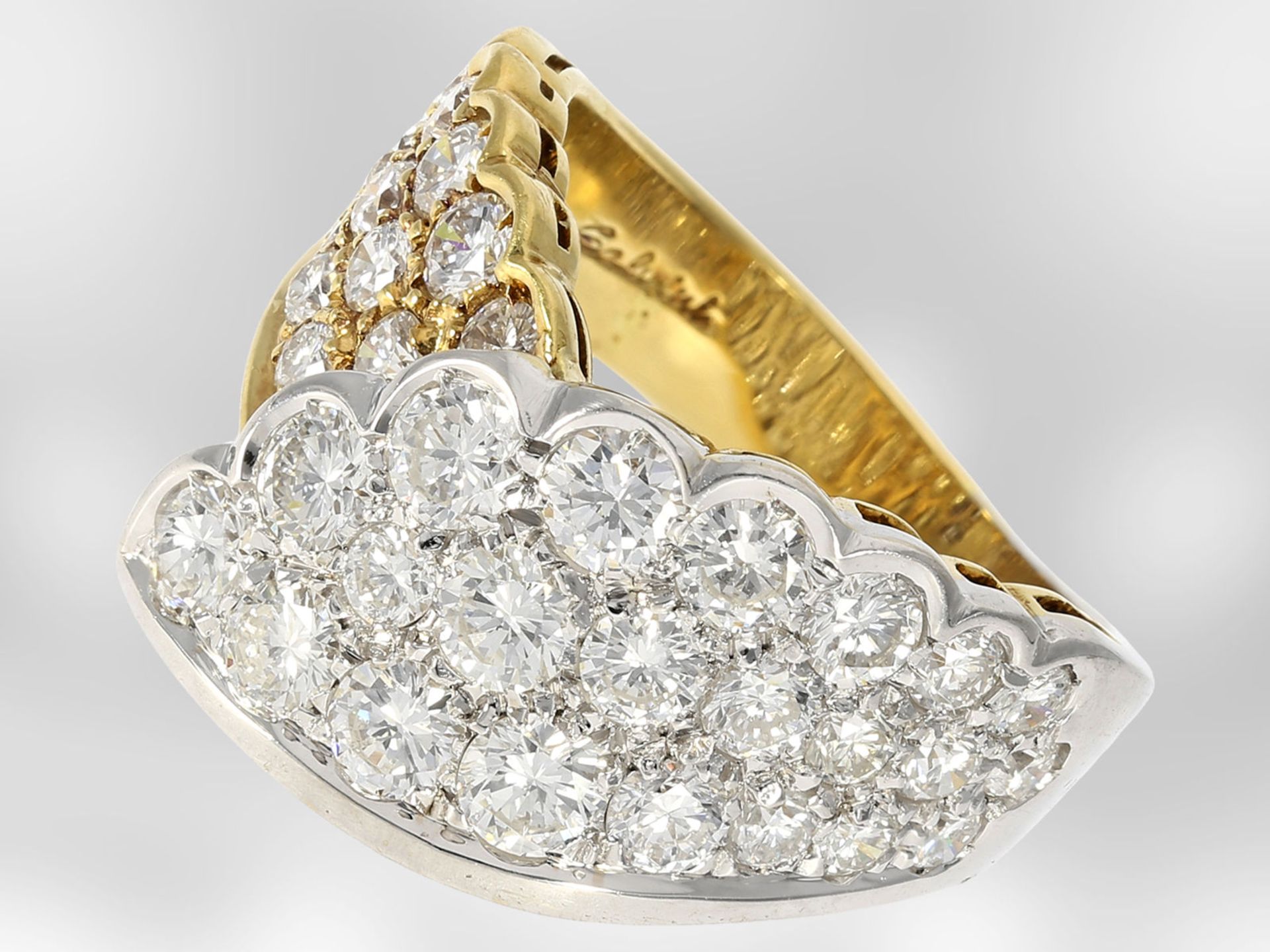 Ring: sehr dekorativer hochwertiger Brillantring, ca. 3ct, 18K Gold, feiner Markenschmuck Salvini