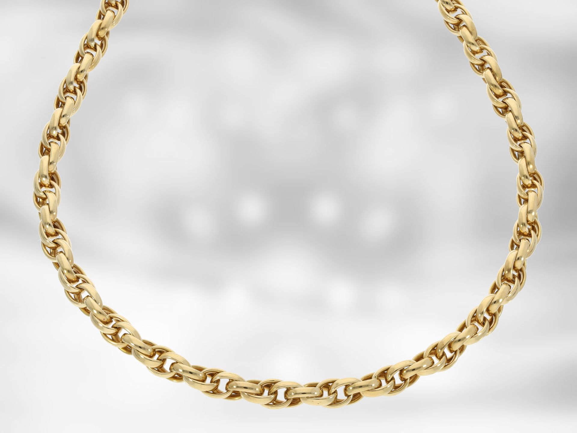 Kette/Collier: hochwertige dekorative Gelbgoldkette, 18K Gold