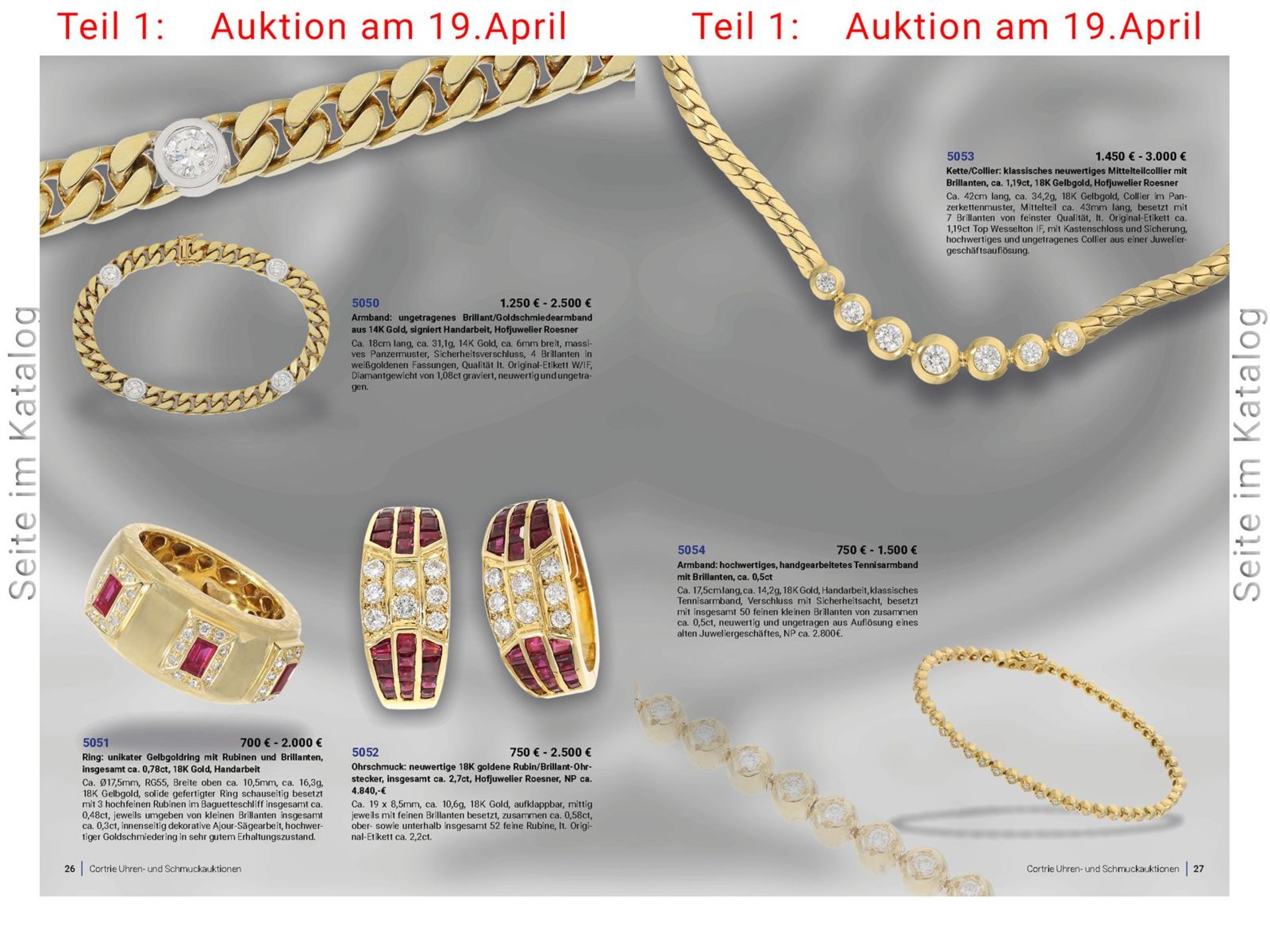 Armband: ungetragenes Brillant/Goldschmiedearmband aus 14K Gold, signiert Handarbeit, Hofjuwelier - Bild 3 aus 3
