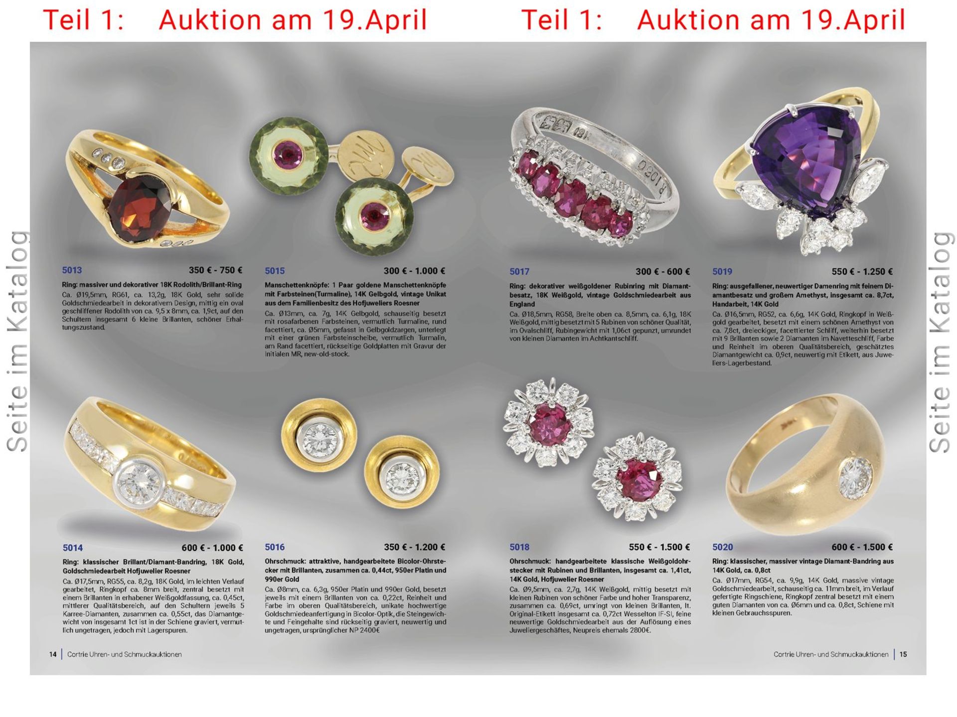 Ring: ausgefallener, neuwertiger Damenring mit feinem Diamantbesatz und großem Amethyst, insgesamt - Bild 4 aus 4