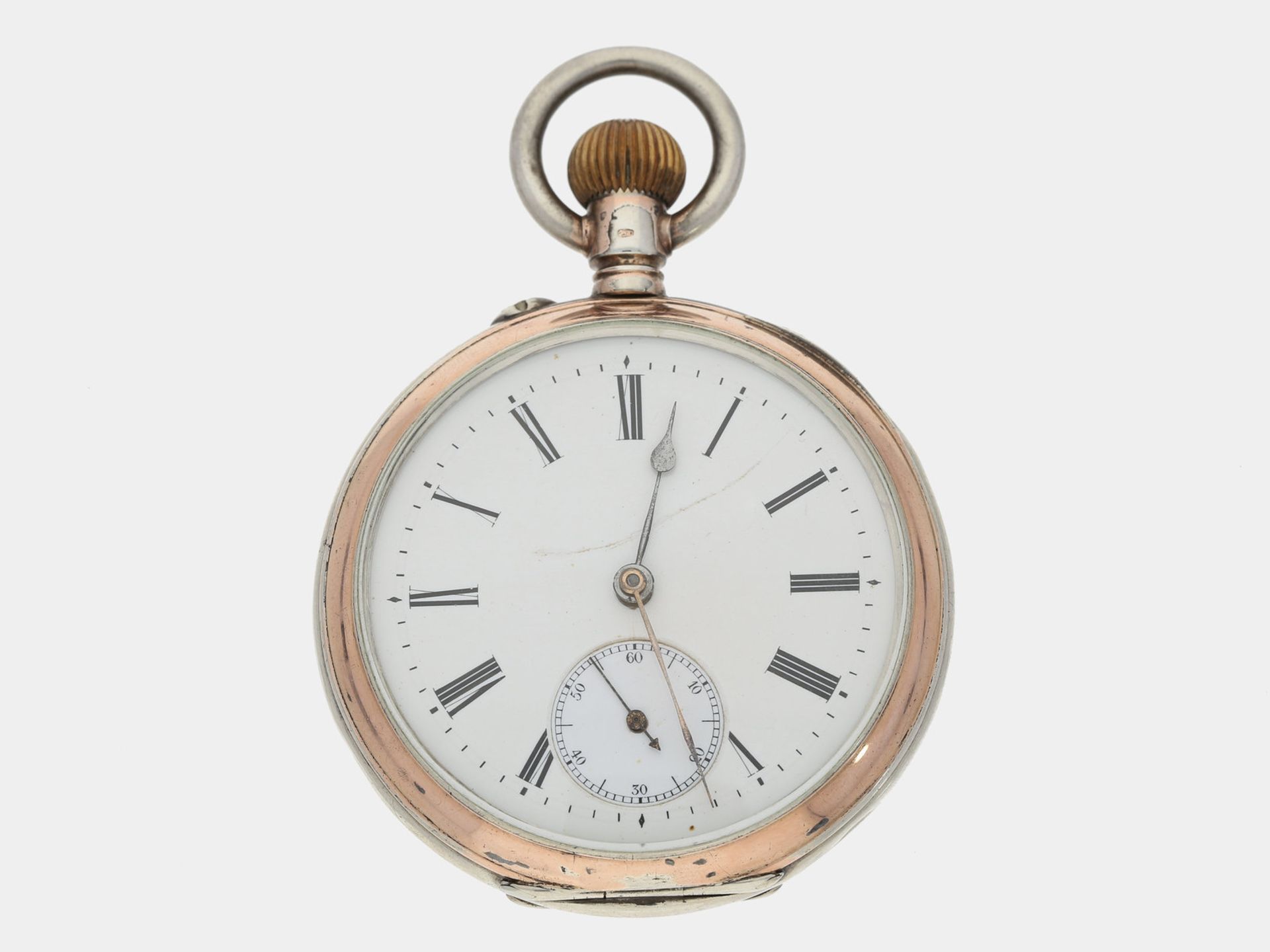 Taschenuhr: silberne Präzisionstaschenuhr, Dürrstein Dresden Union "Glocke", um 1900