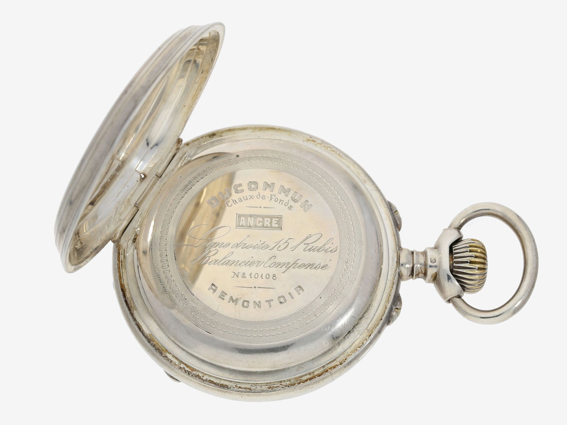Taschenuhr: technisch interessante, sehr seltene Kalender-Uhr mit deutscher Tagesanzeige in der - Image 3 of 4