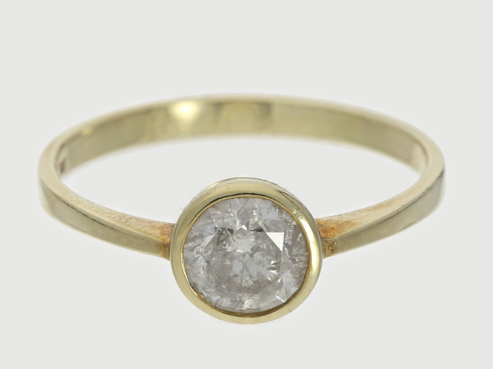 Ring: goldener Solitär/Brillantring, vintage Handarbeit, ca. 1ct