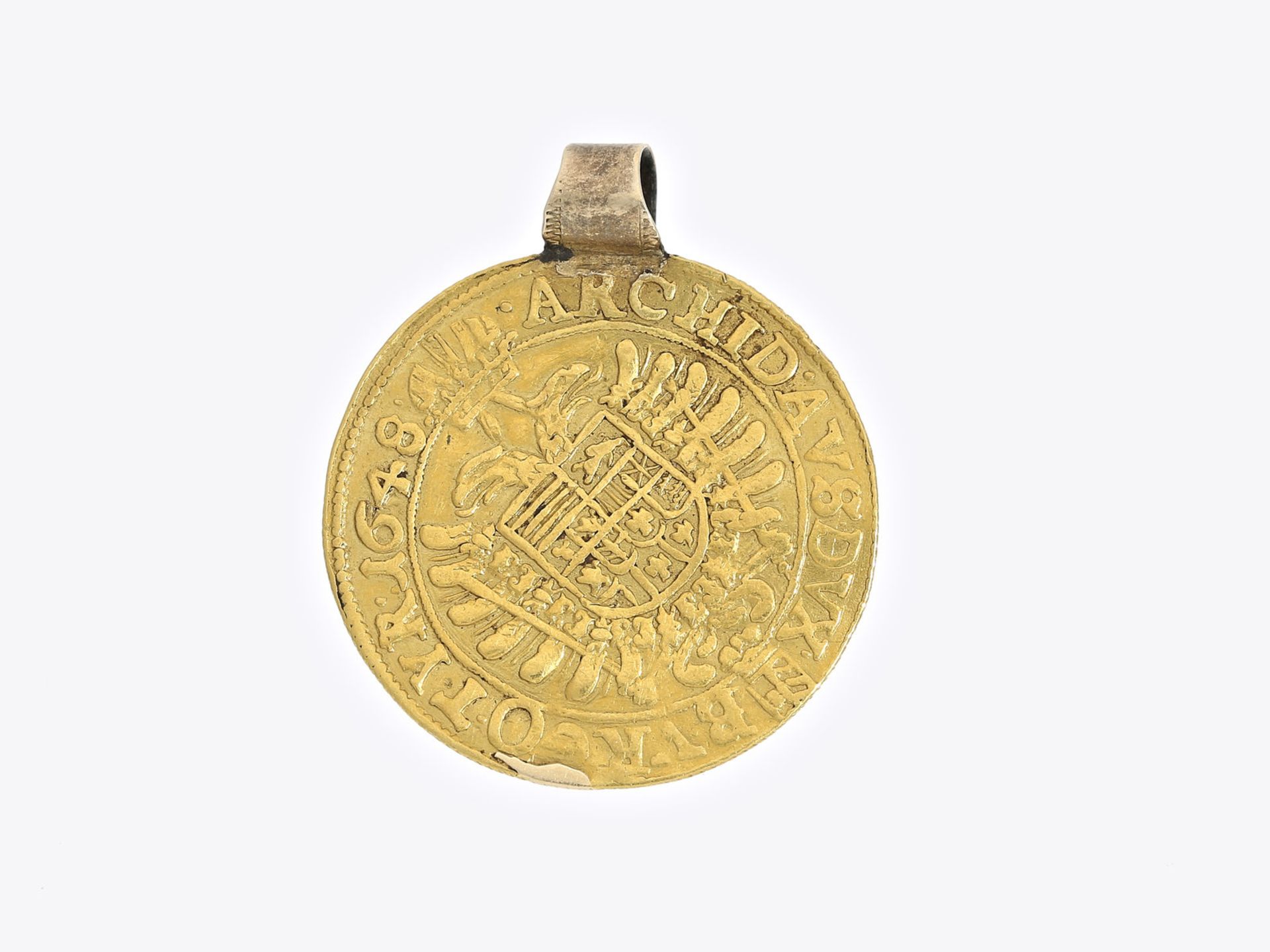 Anhänger: seltene goldene 2 Dukaten Goldmünze Ferdinand III., 1648