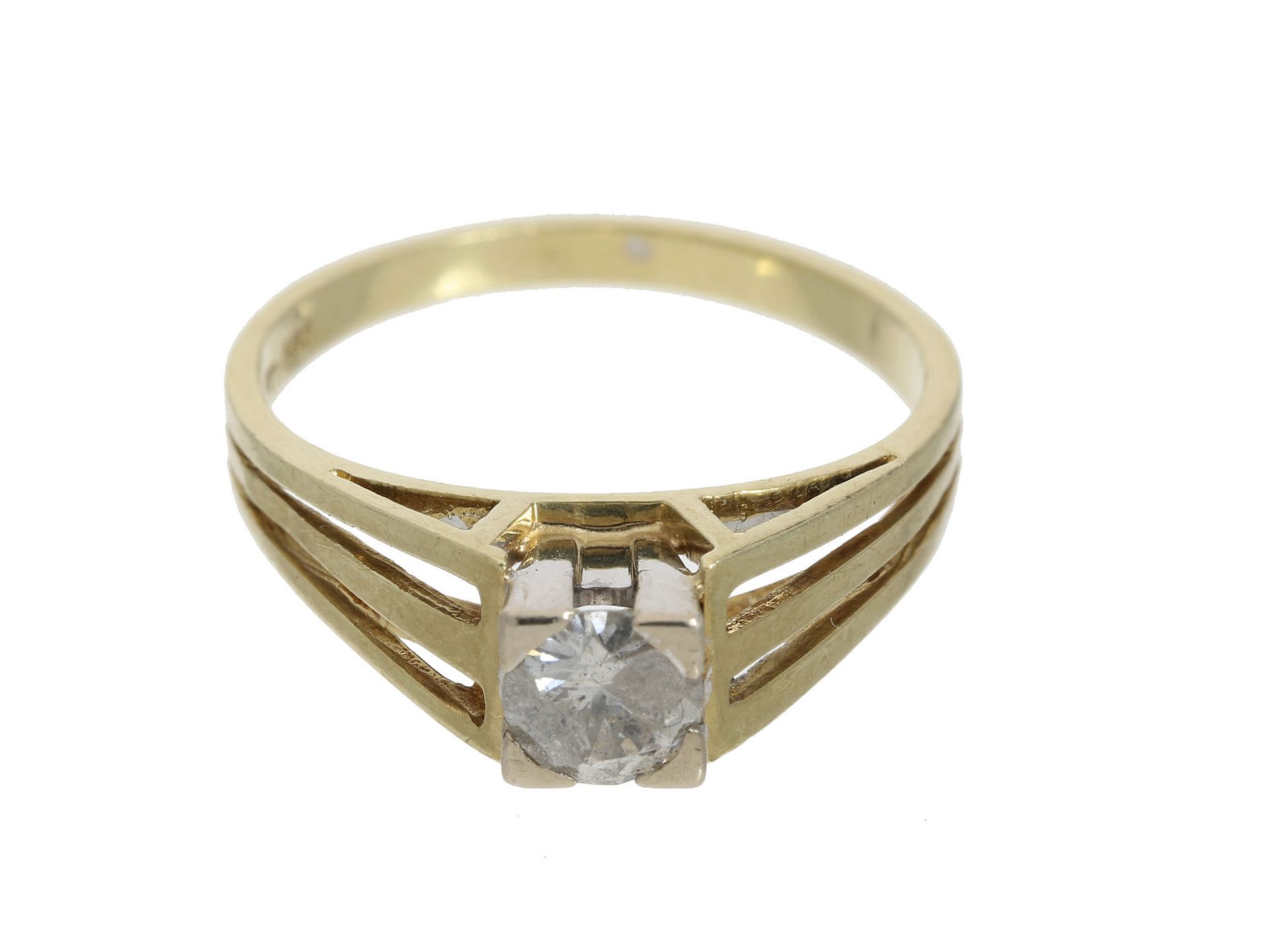 Ring: alter Diamant/Goldschmiedering, 14K Gold
