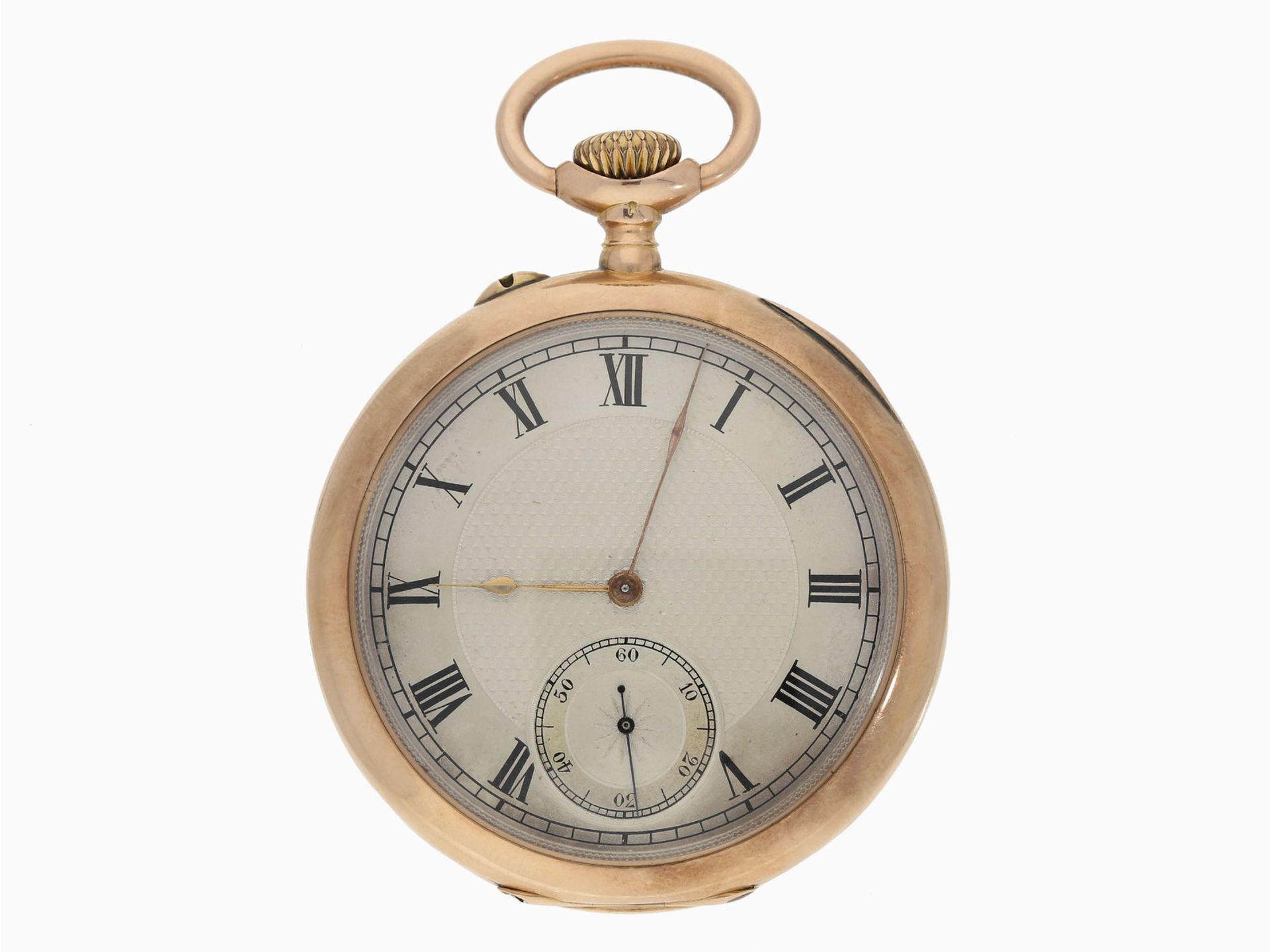 Taschenuhr: exquisites, rotgoldenes Ankerchronometer, um 1910, A. Hüning Genf