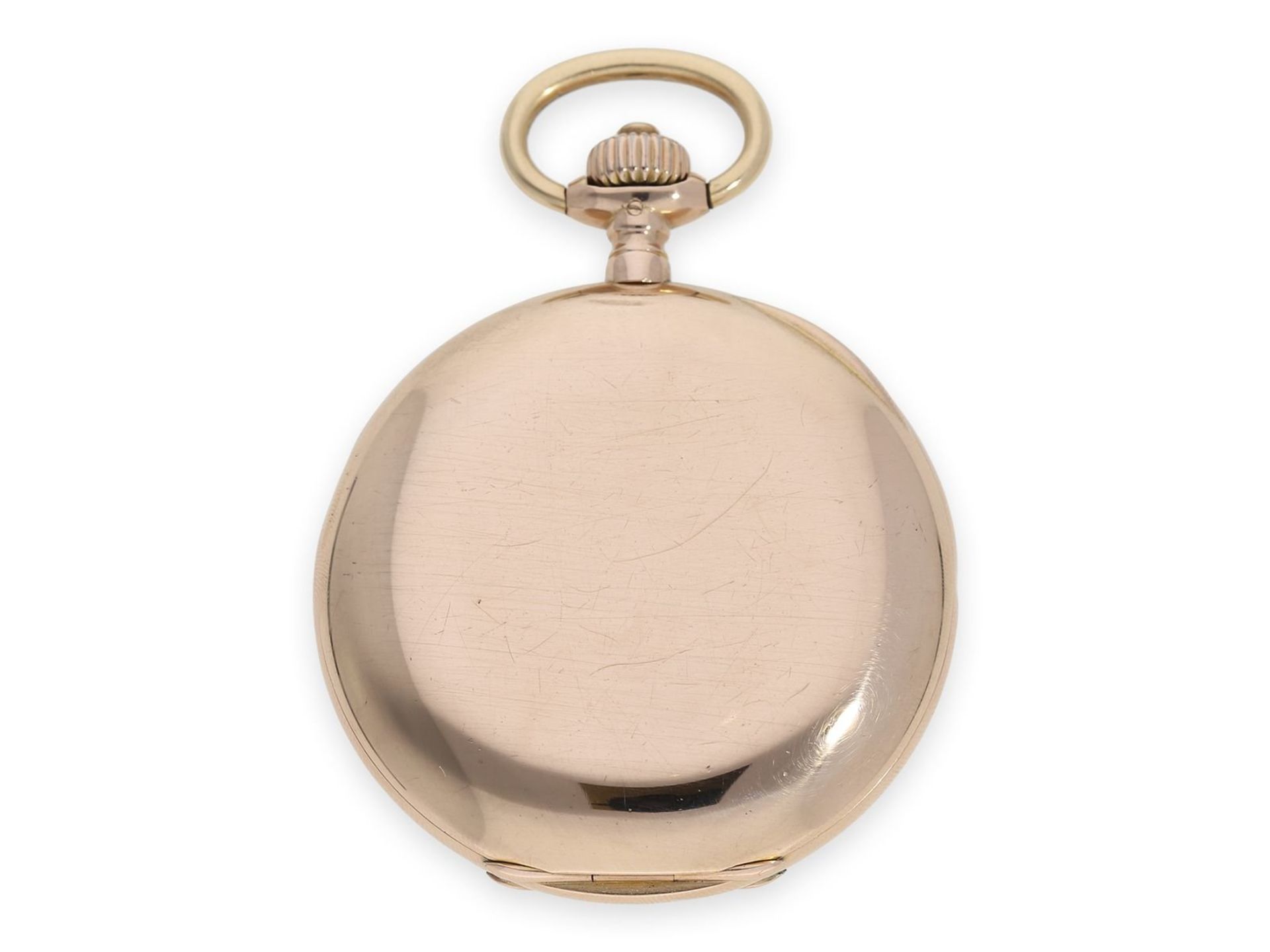 Pocket watch: exceptionally large A. Lange & Söhne gold hunting case watch in original condition - Bild 8 aus 10